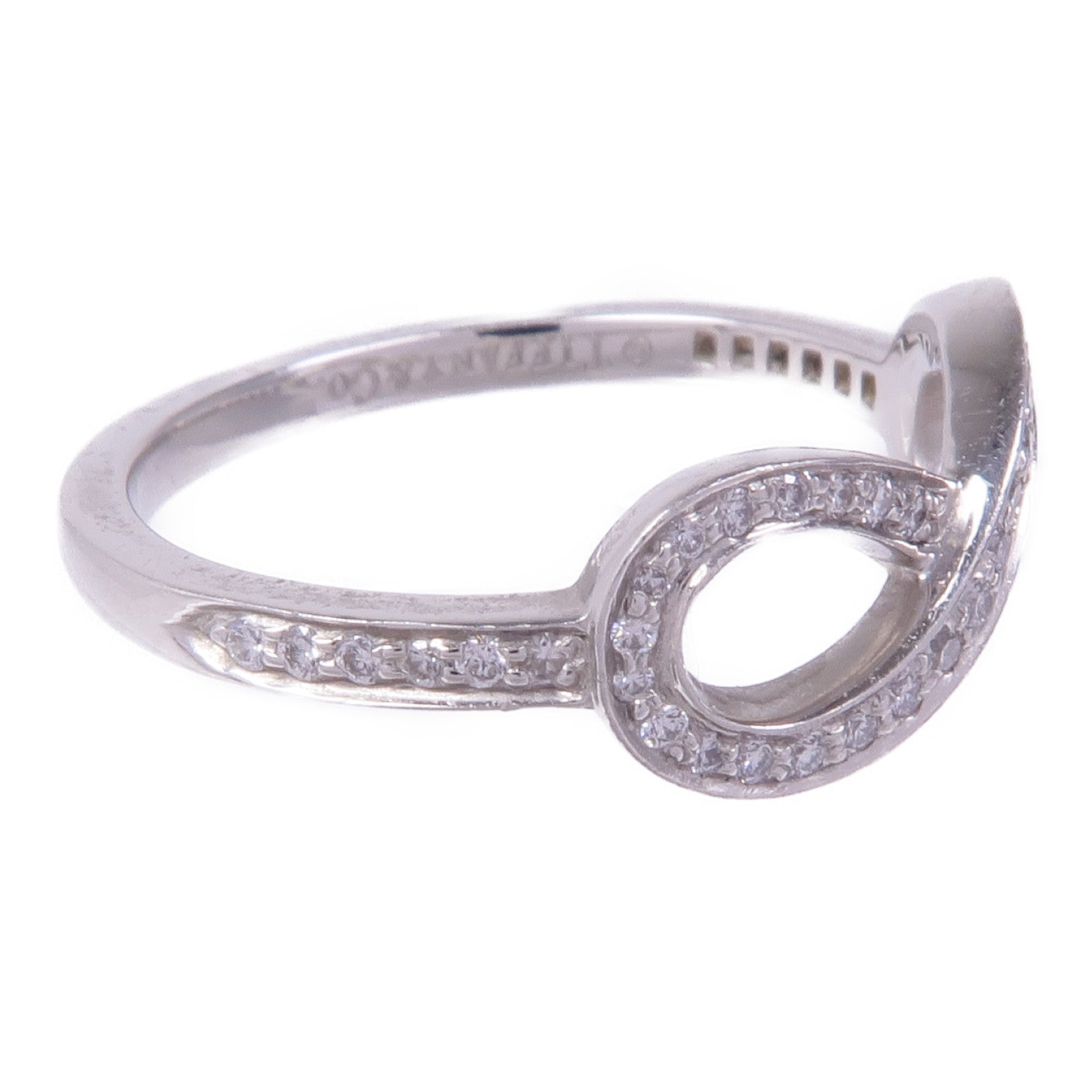 TIFFANY＆CO PT950鉑金Infinity Ring鑽石戒指US#5.75