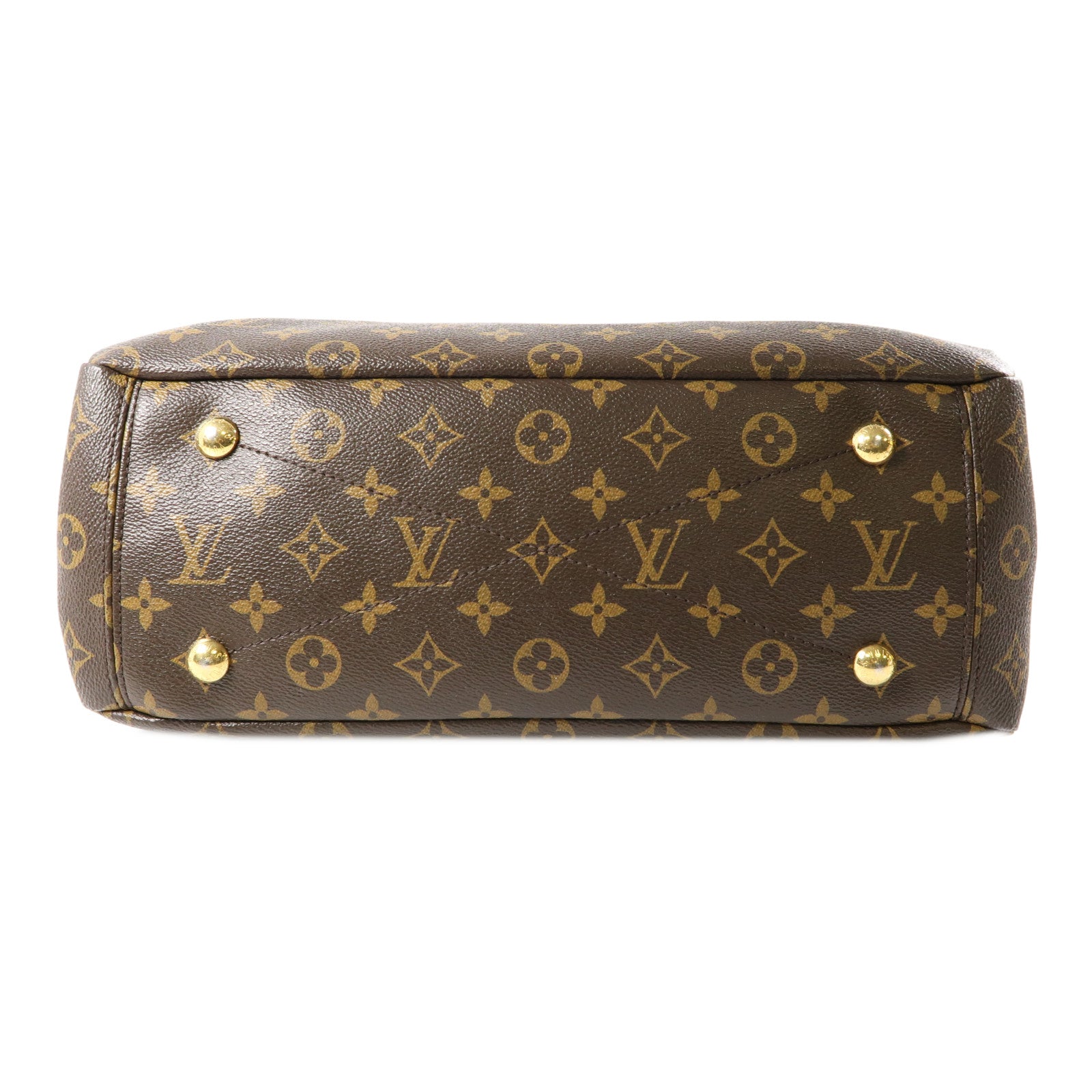 LOUIS VUITTON Monogram Pallas金扣手挽肩背兩用袋棕色/紅色