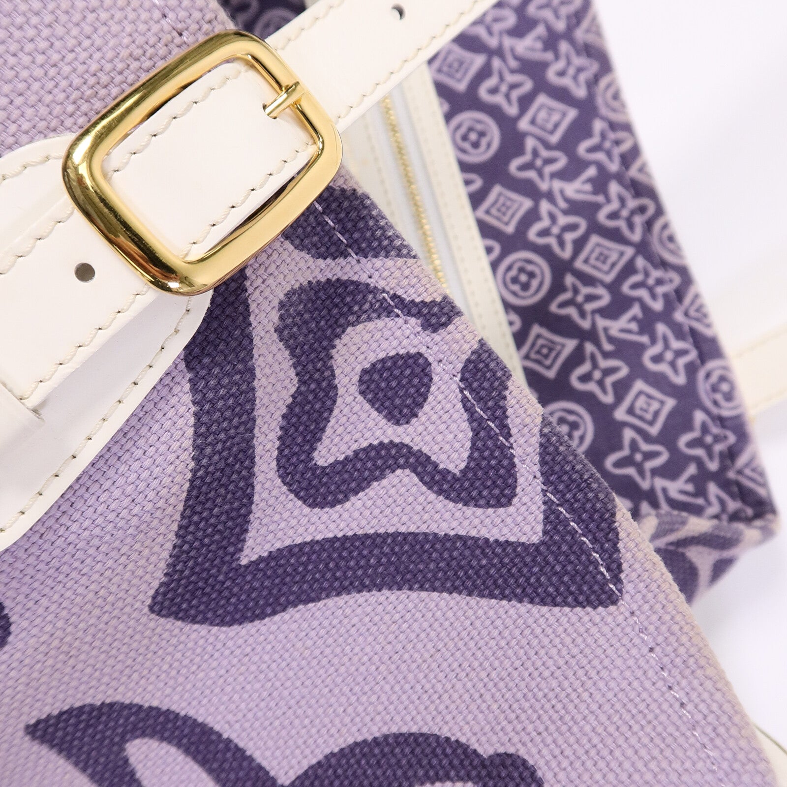 LOUIS VUITTON 帆布Tahitienne GM Lilac手挽袋