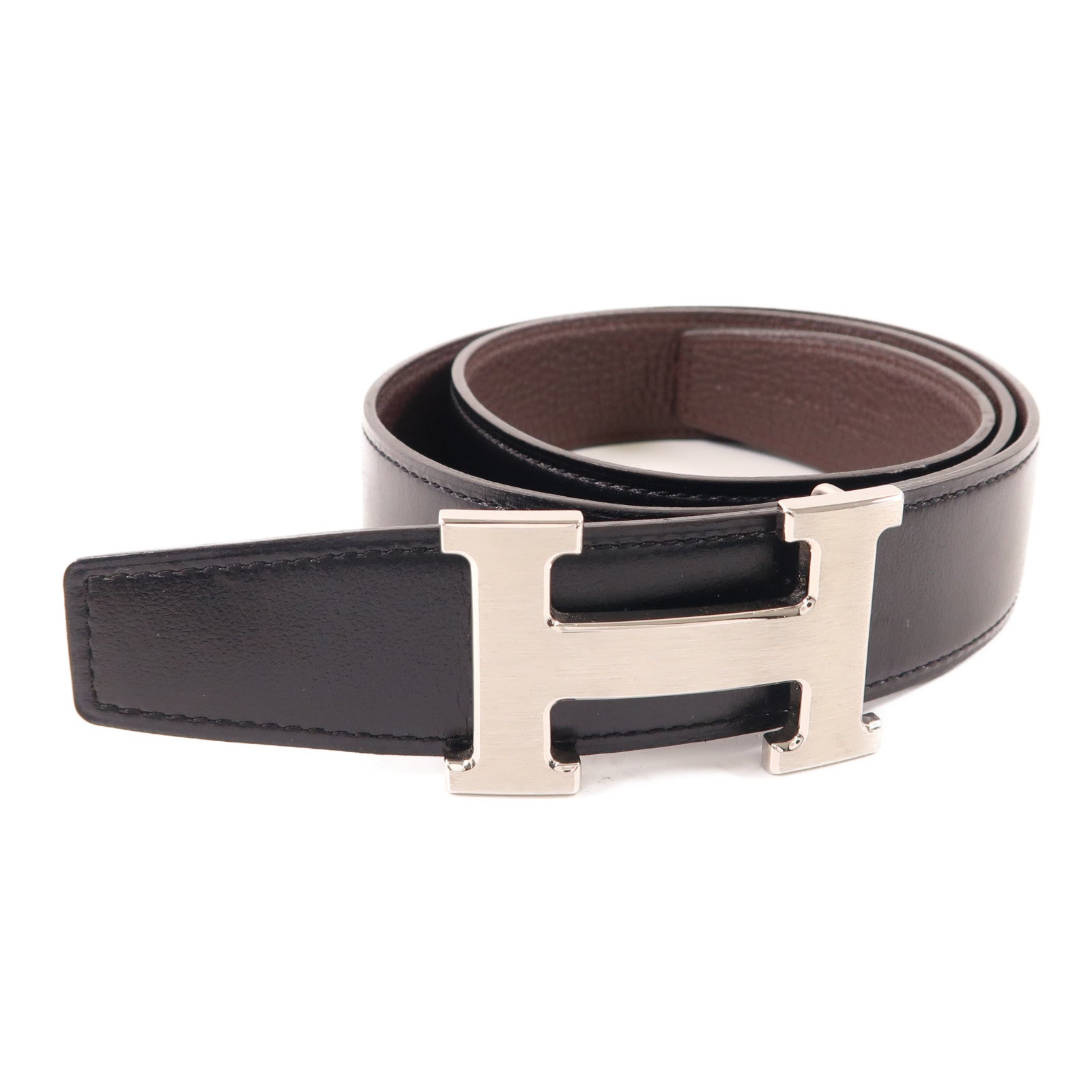 HERMES Swift皮革Belt銀扣皮帶