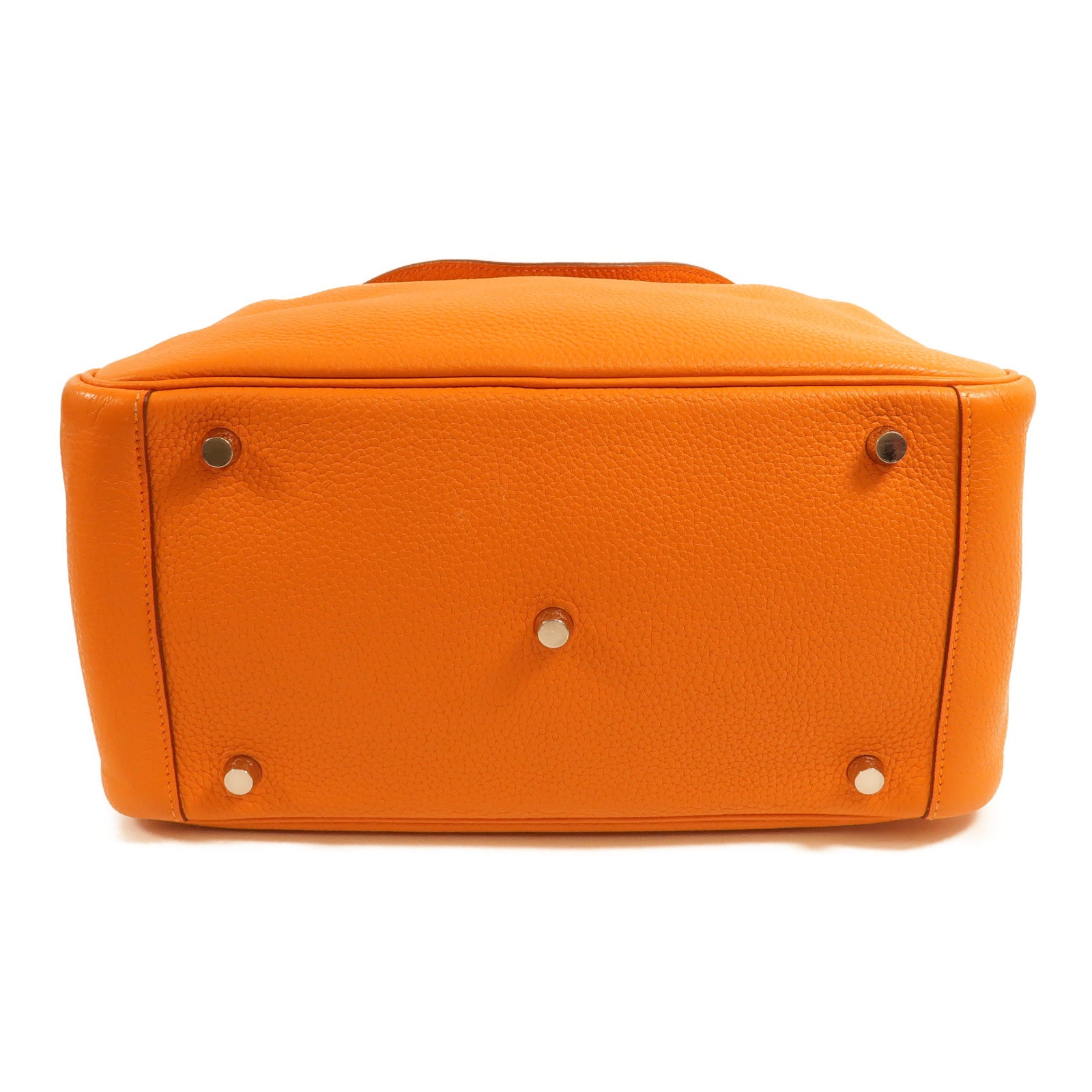HERMES Clemence皮革Lindy 30手挽肩背兩用袋Orange