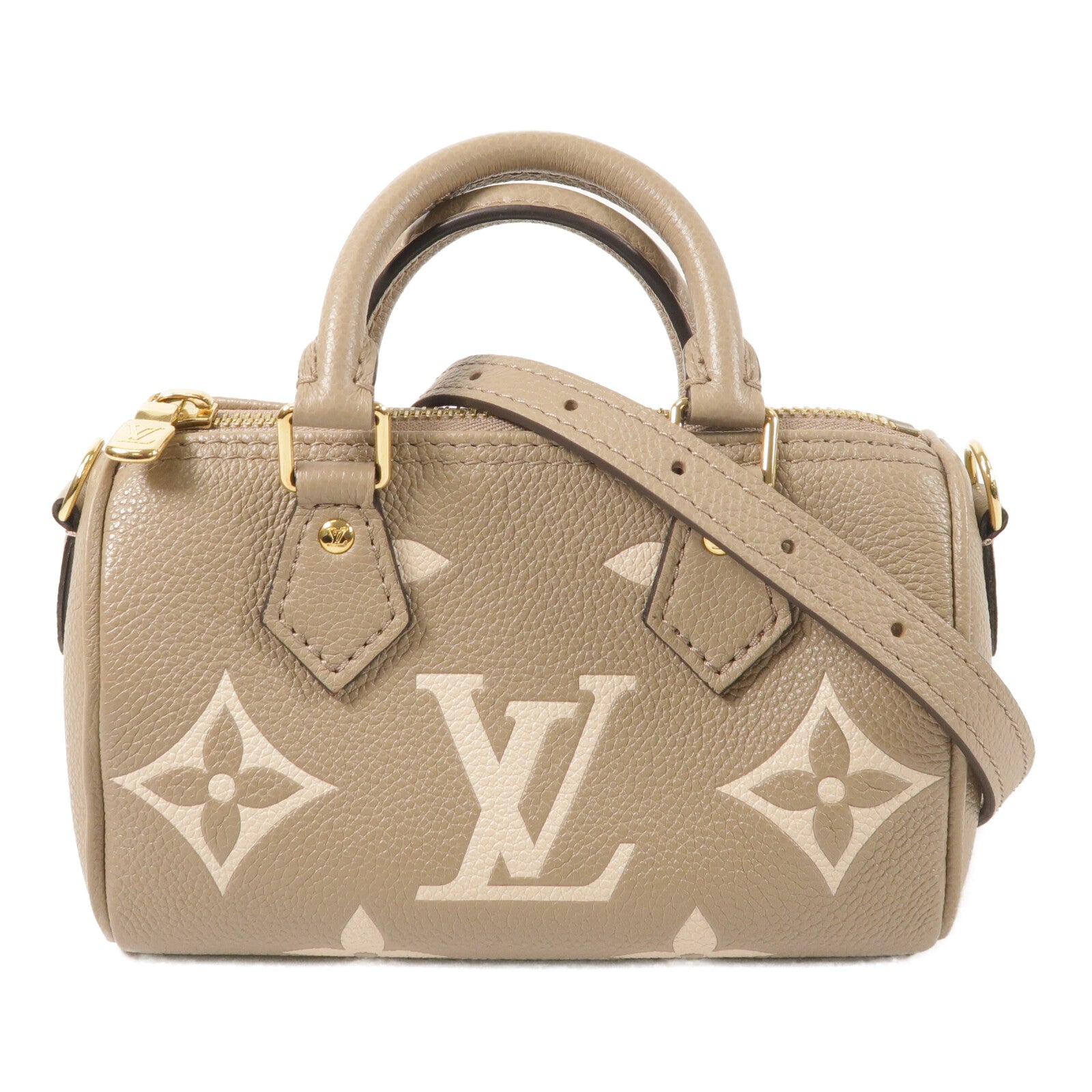 LOUIS VUITTON Monogram Empreinte Nano Speedy金扣手挽肩背兩用袋
