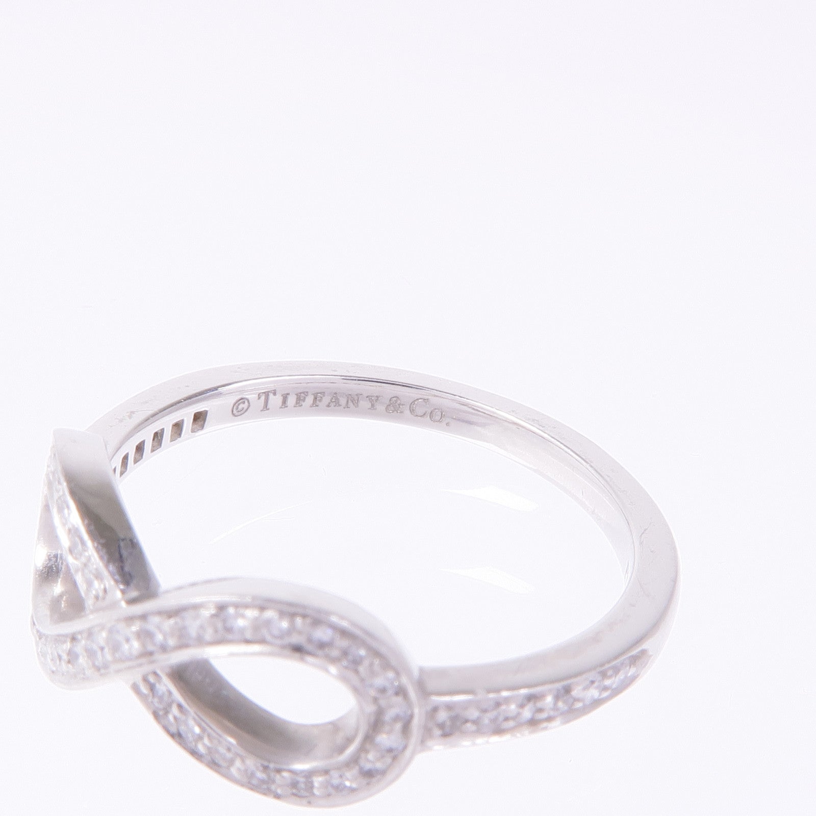 TIFFANY＆CO PT950鉑金Infinity Ring鑽石戒指US#5.75