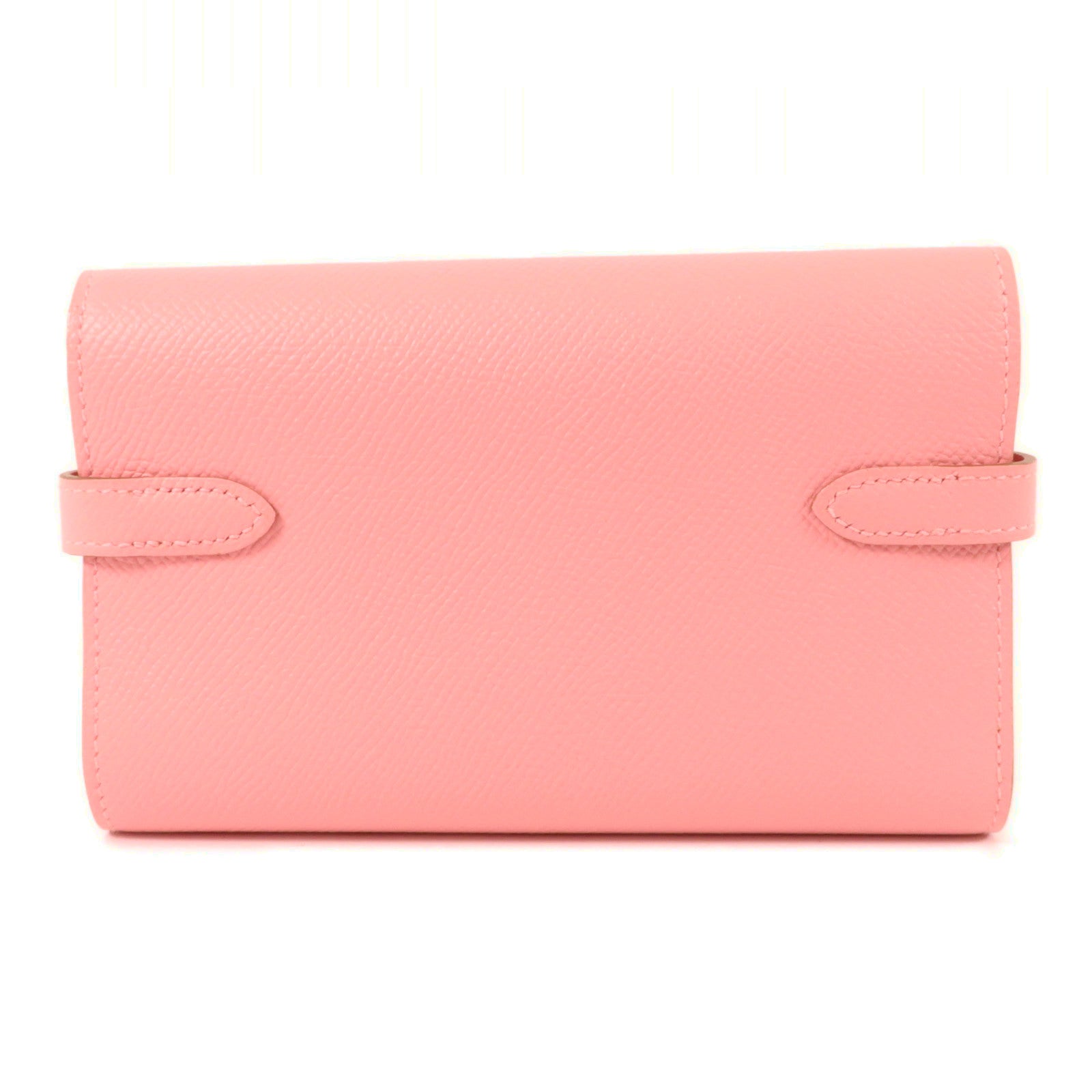 HERMES Epsom皮革Kelly Wallet M錢包Rose Confetti