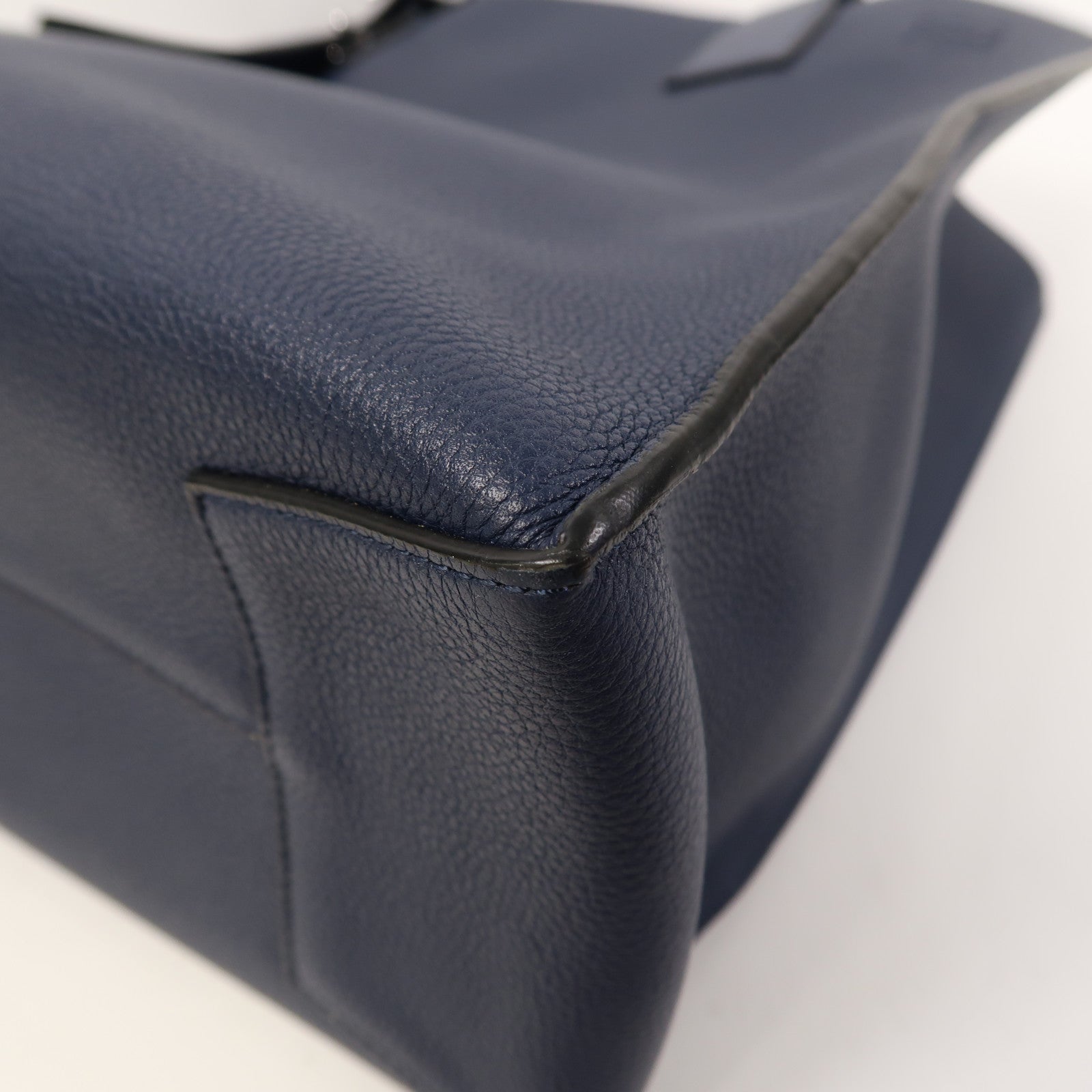 LOEWE 牛皮皮革Tote Bag銀扣肩背袋藍色