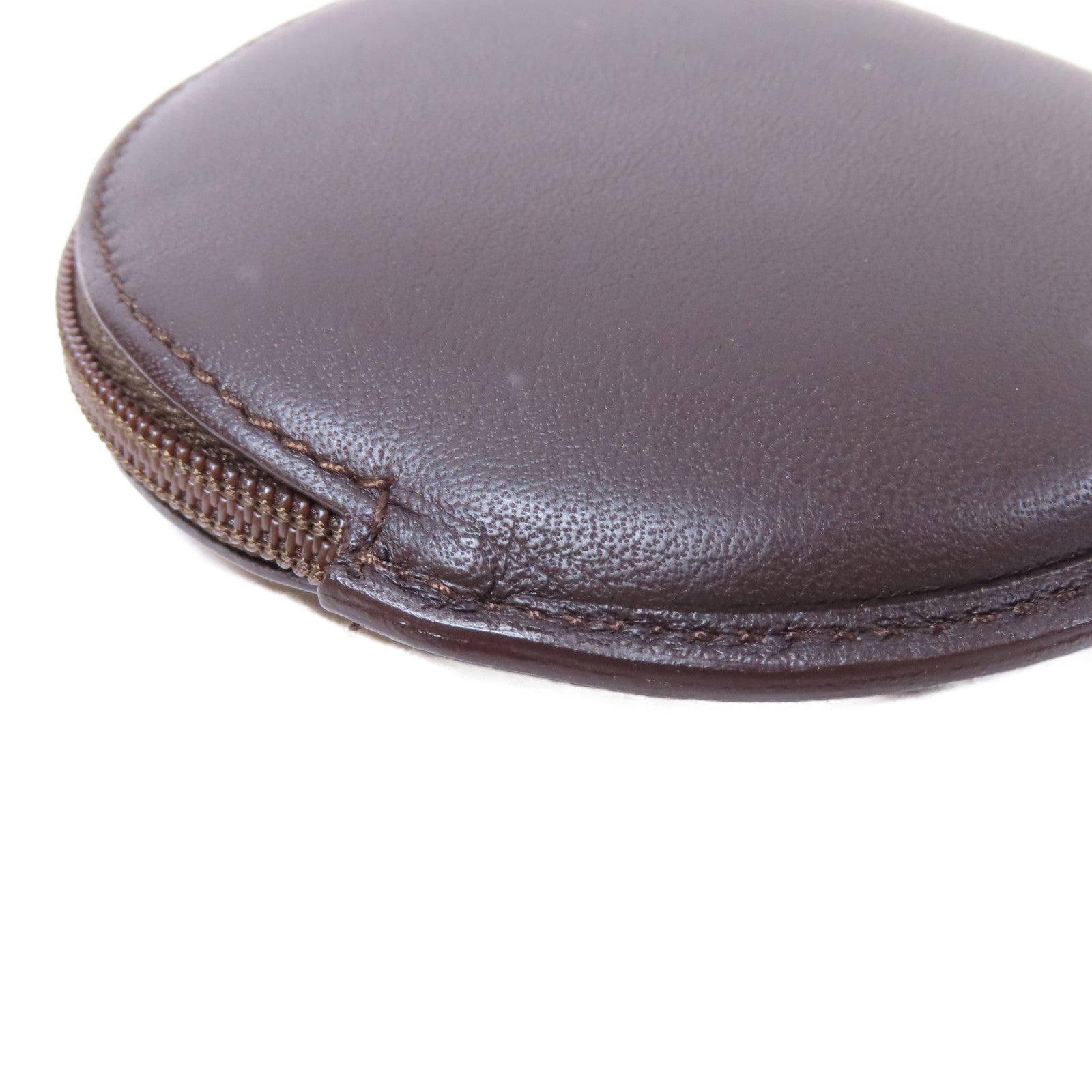 LOEWE 牛皮皮革Coin Case金扣零錢包啡色
