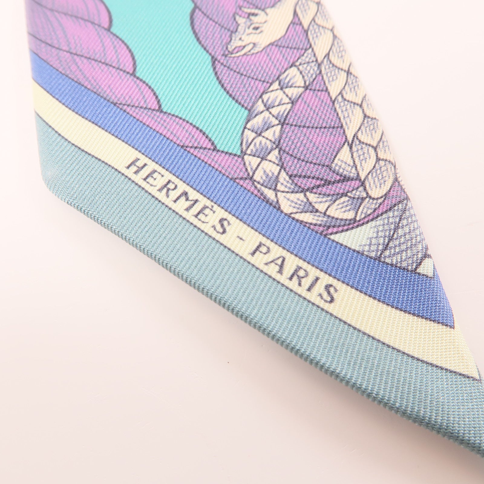 HERMES 絲質Twilly絲巾彩色