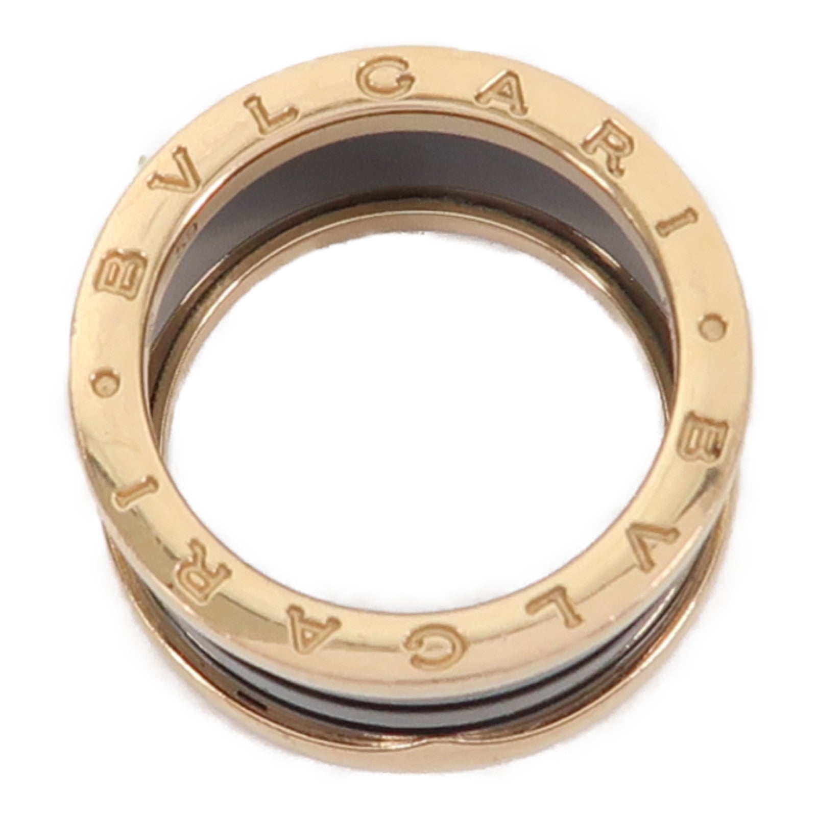 BVLGARI 【激減優惠】18K玫瑰金/陶瓷B-zero 1戒指黑色BVLGARI#59/US#8.5