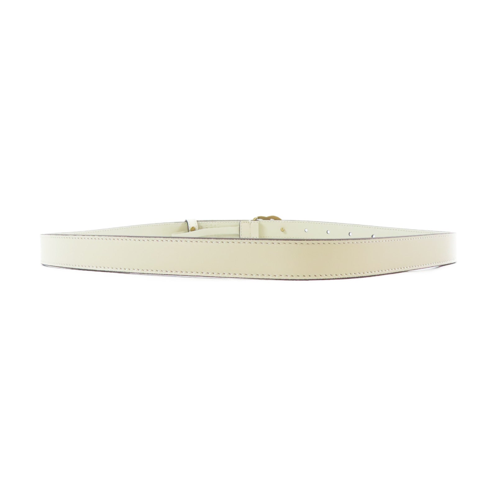 GUCCI 皮革Belt金扣皮帶白色
