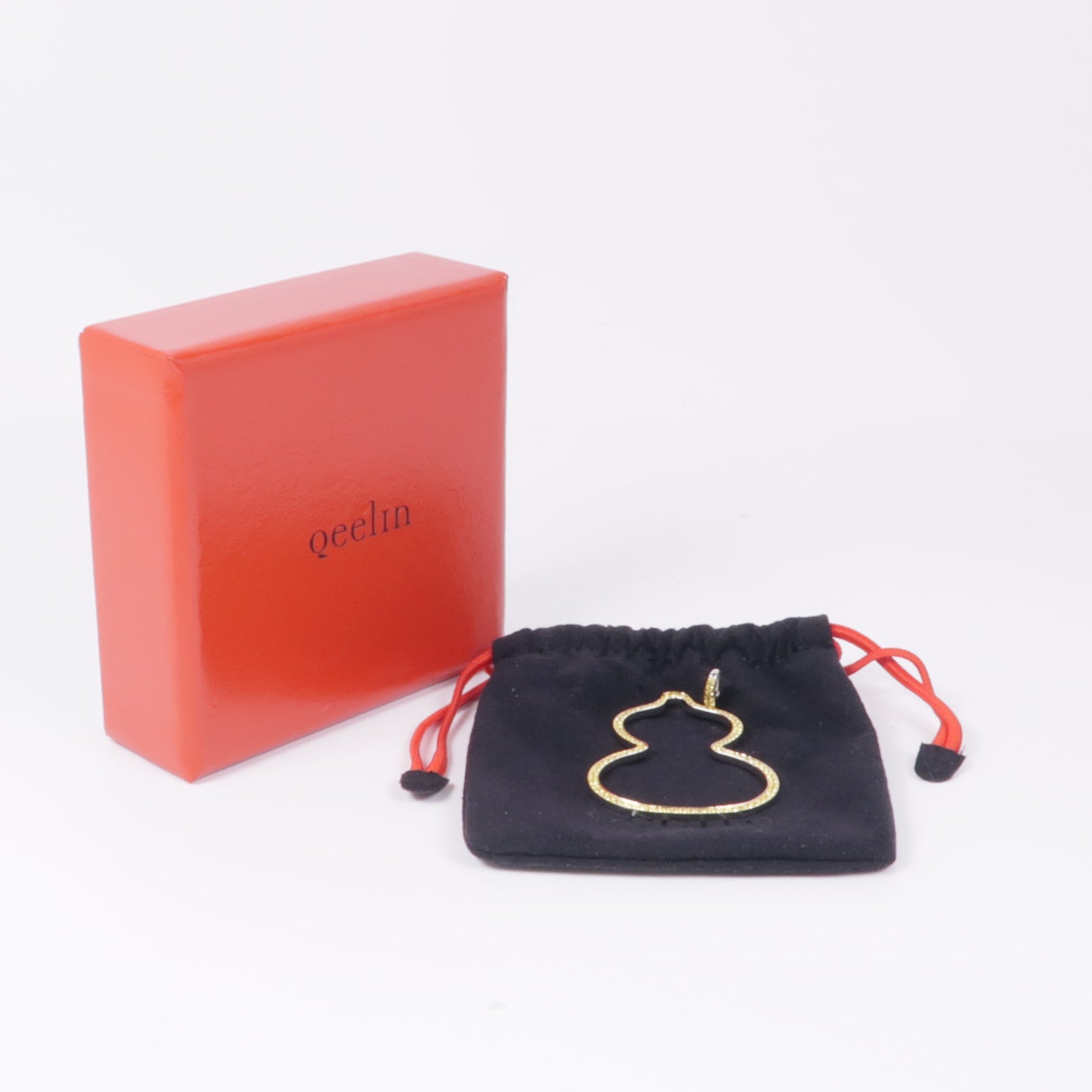 JEWELRY 18K白金Qeelin Pendant Top黃色藍寶石吊墜