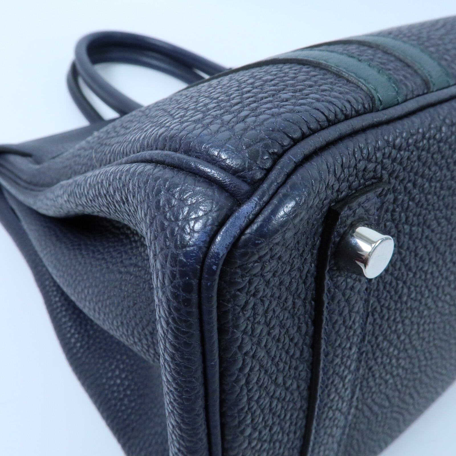 HERMES HERMES Togo皮革Birkin 30銀扣手挽袋Bleu ZelligeEtain