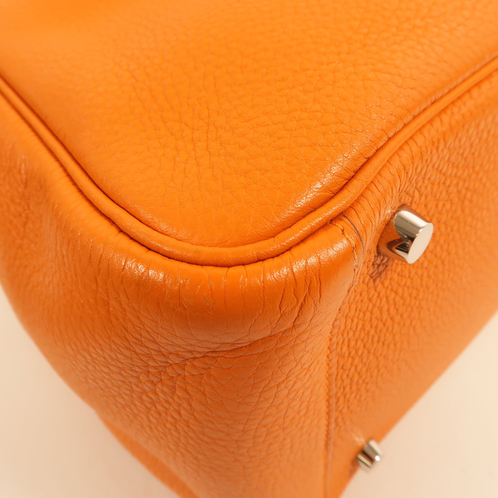 HERMES Clemence皮革Lindy 30手挽肩背兩用袋Orange