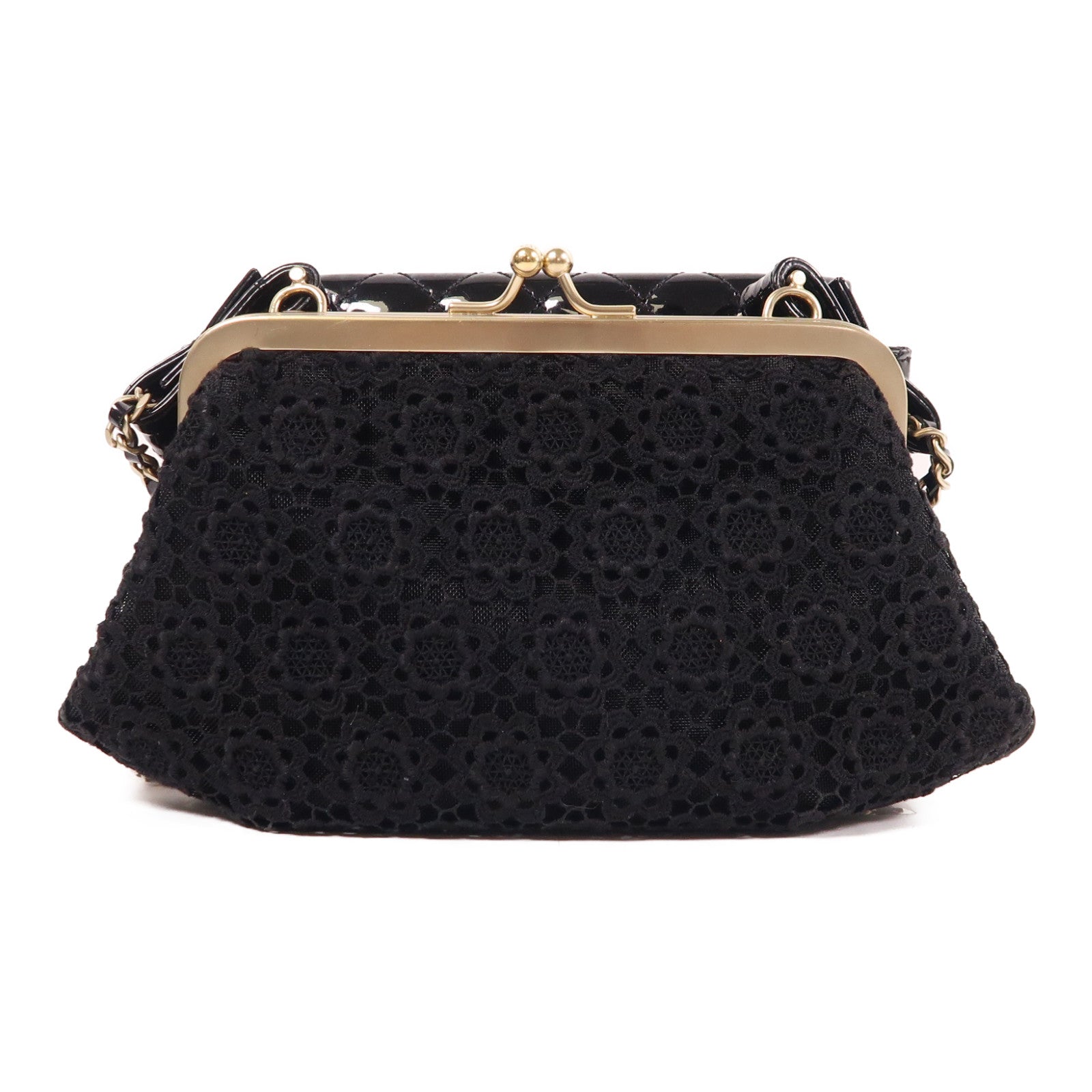 CHANEL 漆皮皮革Chain Shoulder金扣鏈帶肩背袋