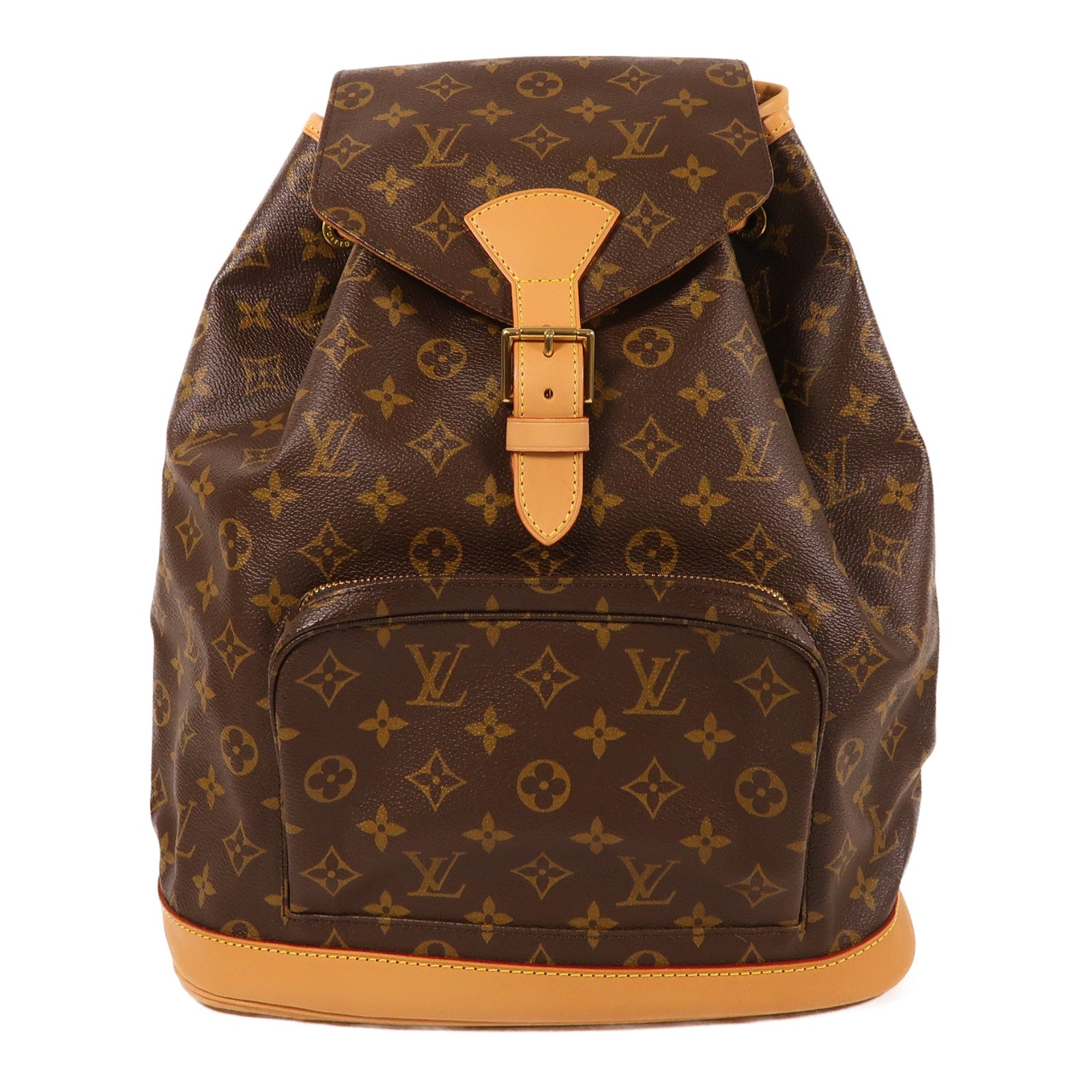 LOUIS VUITTON Monogram Montsouris GM金扣背包啡色