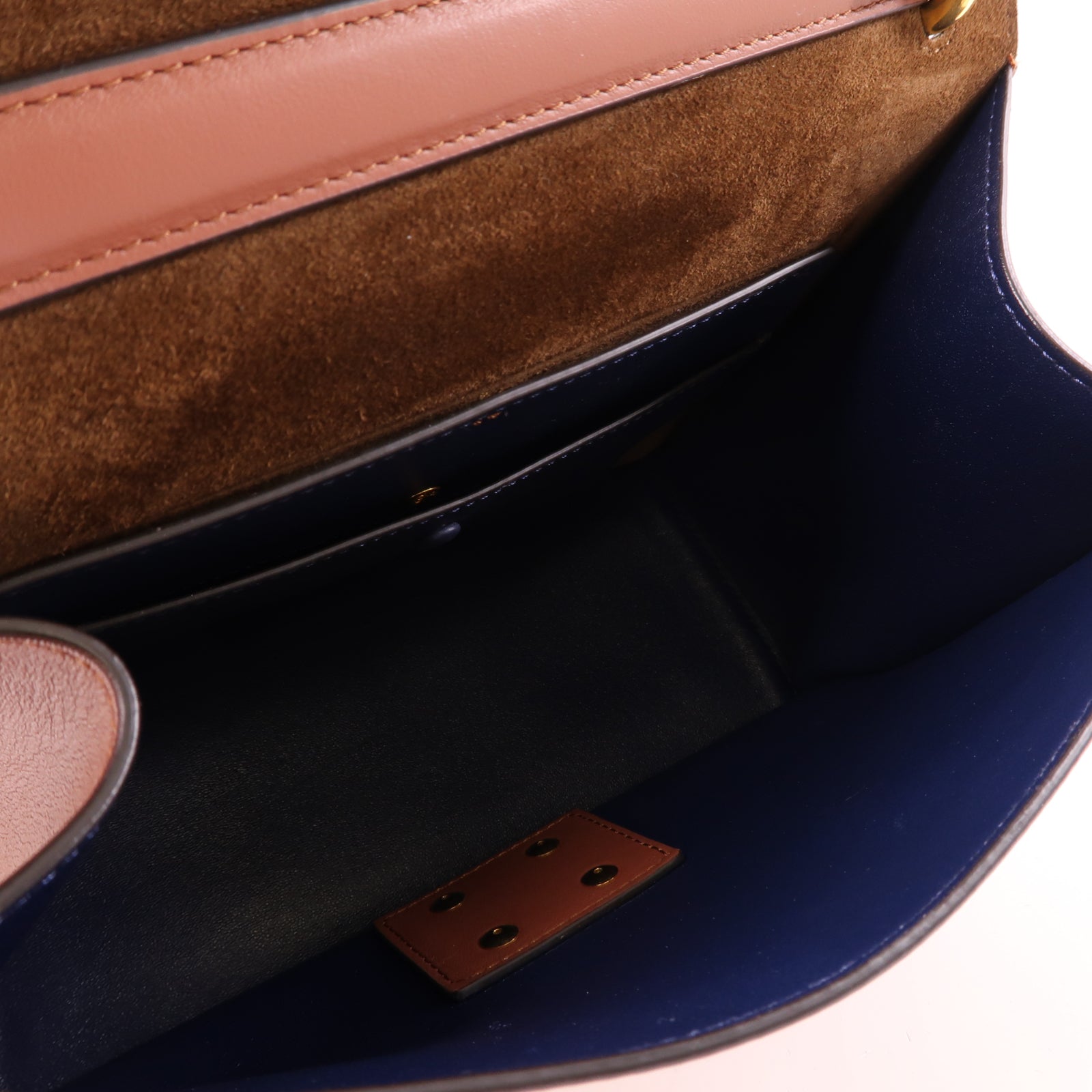 FENDI 牛皮皮革2Way Shoulder金扣手挽肩背兩用袋棕色