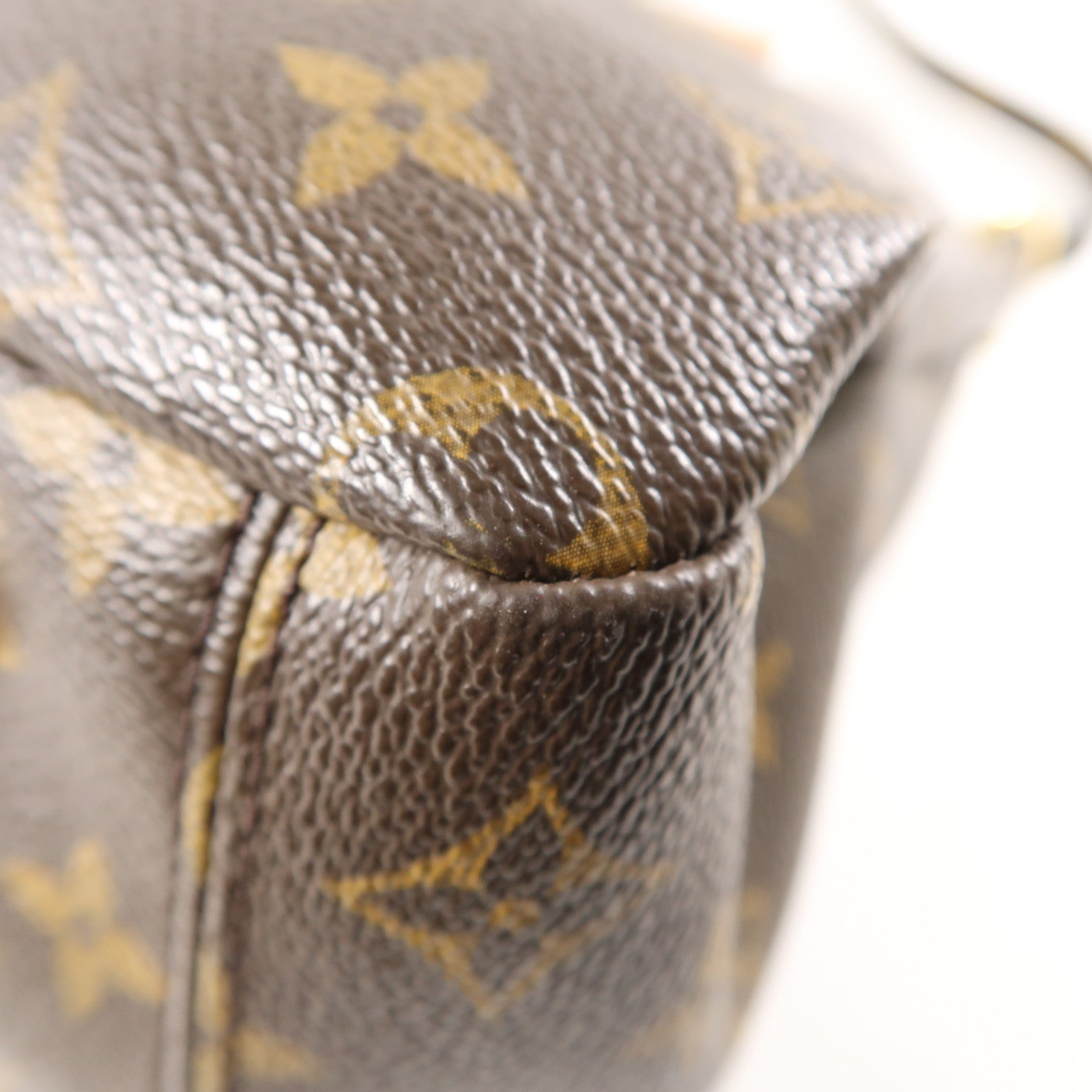 LOUIS VUITTON Monogram Pallas金扣手挽肩背兩用袋棕色/紅色