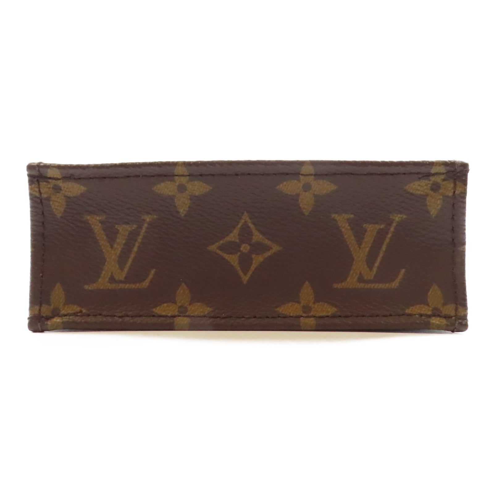 LOUIS VUITTON Monogram Petit Sac Plat金扣手挽肩背兩用袋棕色
