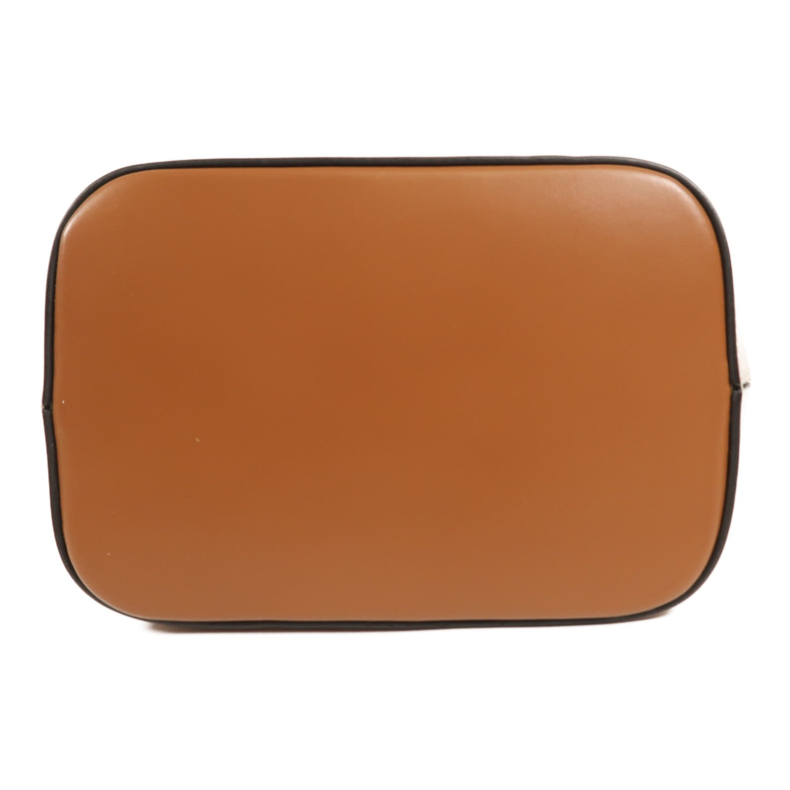 CELINE GHW Bucket Cuir Triomphe Shoulder Bag Raffia/Leather Brown