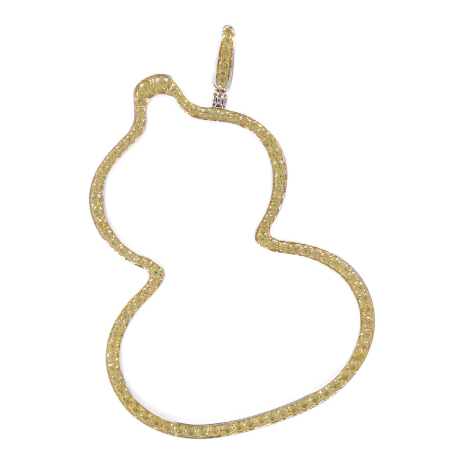 JEWELRY 18K白金Qeelin Pendant Top黃色藍寶石吊墜
