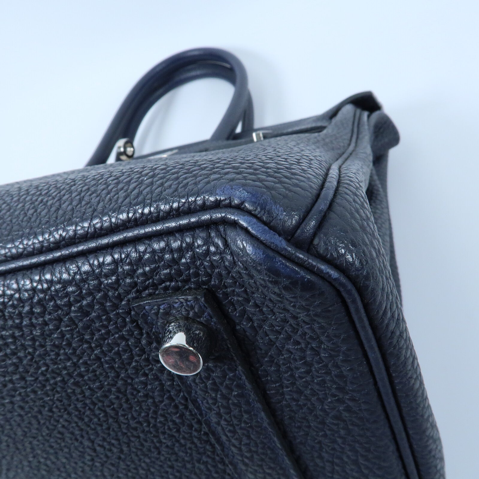 HERMES HERMES Togo皮革Birkin 30銀扣手挽袋Bleu ZelligeEtain