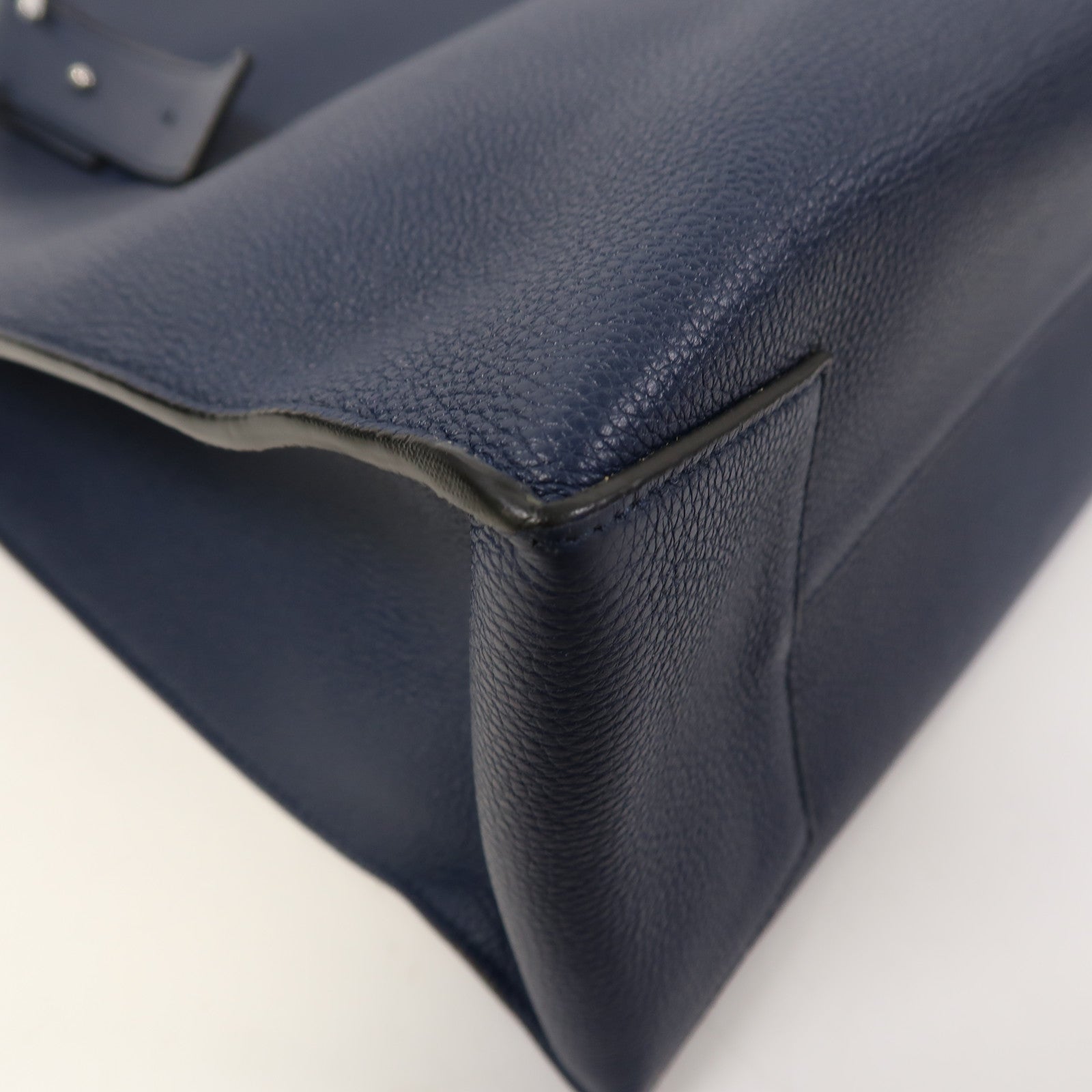LOEWE 牛皮皮革Tote Bag銀扣肩背袋藍色