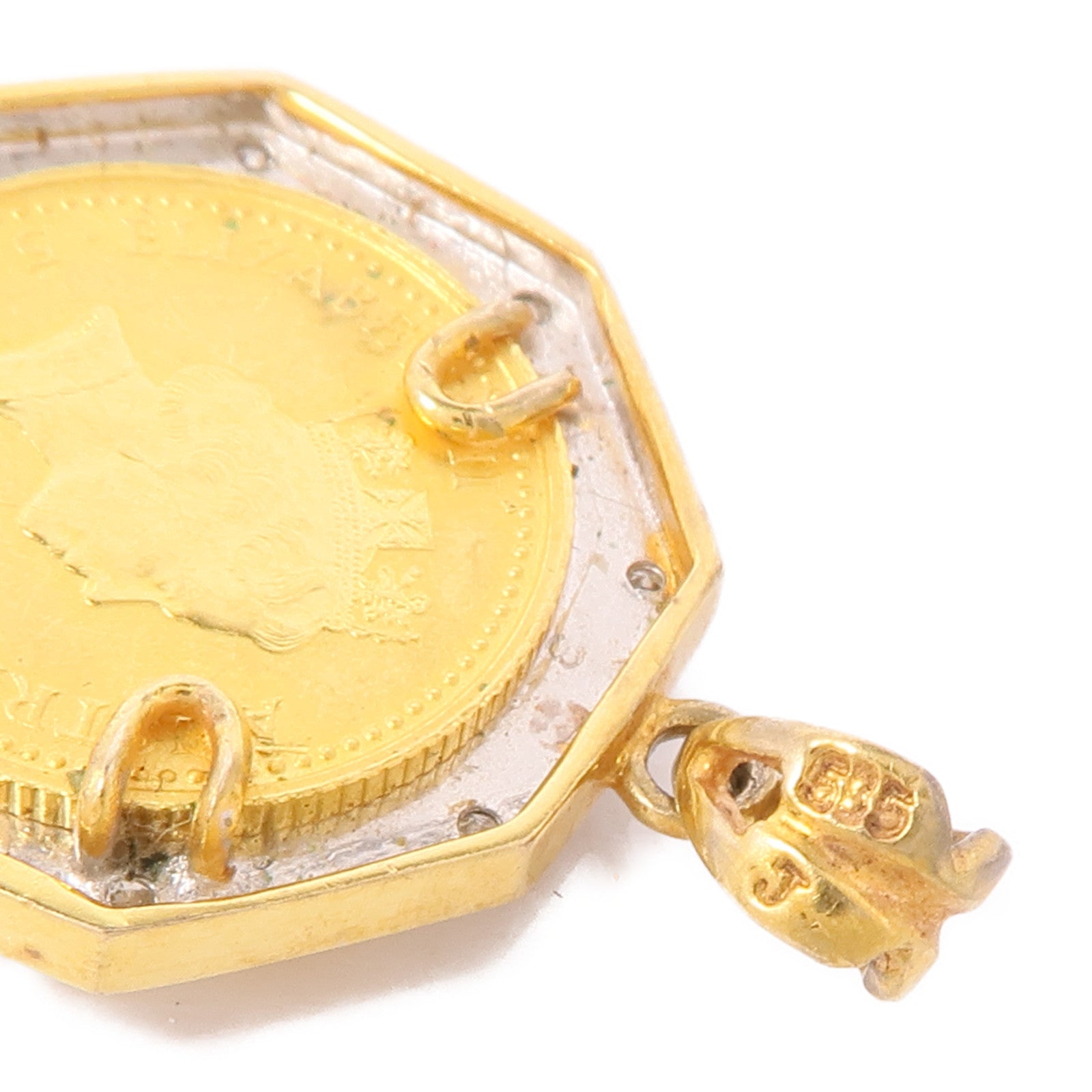 JEWELRY 14K黃金Diamond Pendant Top鑽石吊墜