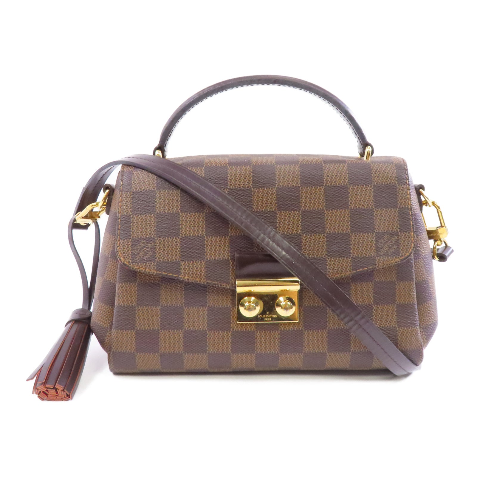 LOUIS VUITTON 【激減優惠】Damier Croisette金扣手挽肩背兩用袋棕色