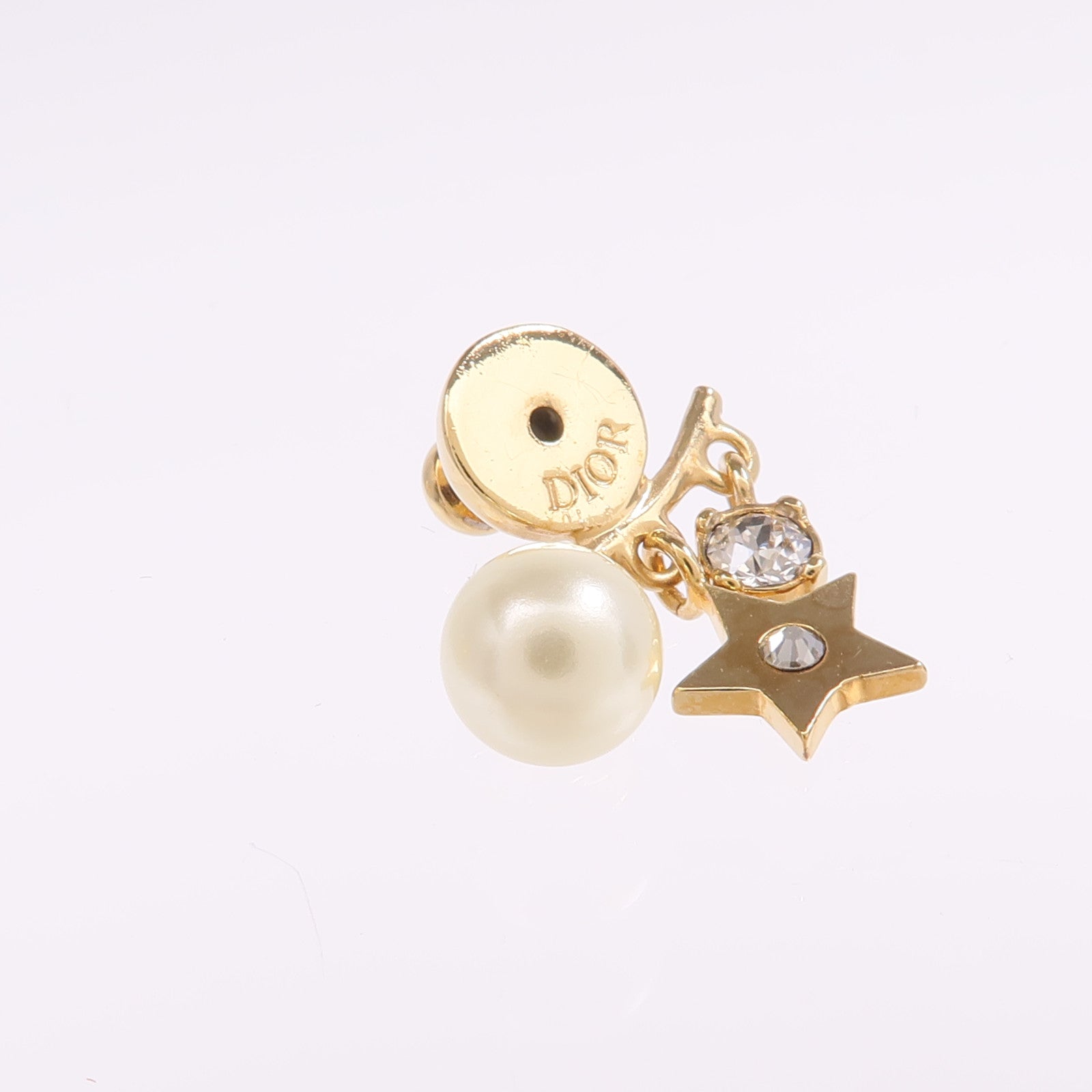 Dior 金屬/水晶Pierced Earring耳環