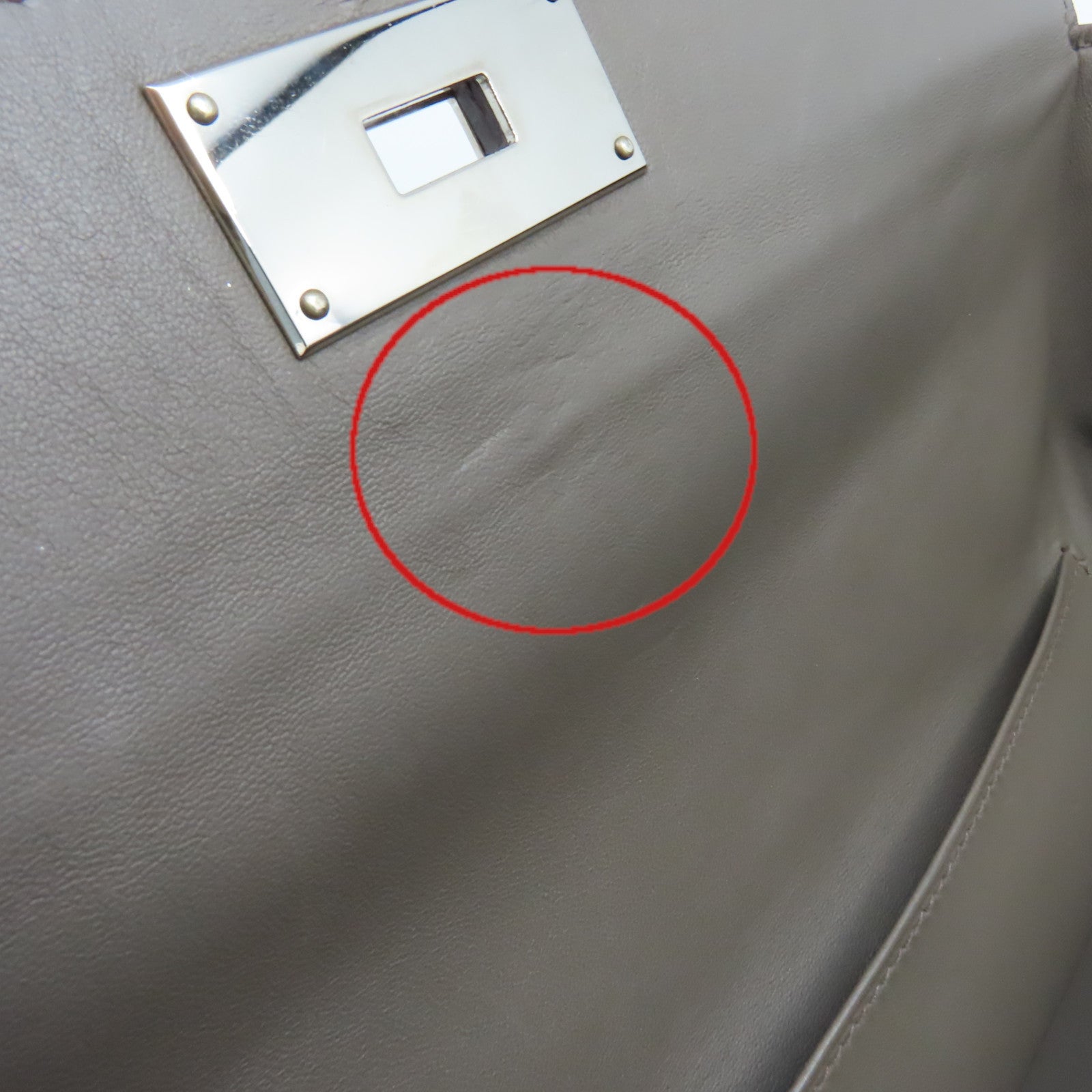HERMES Evercolor皮革Toolbox 26 2Way Shoulder Bag銀扣手挽肩背兩用袋Etain/錫灰色