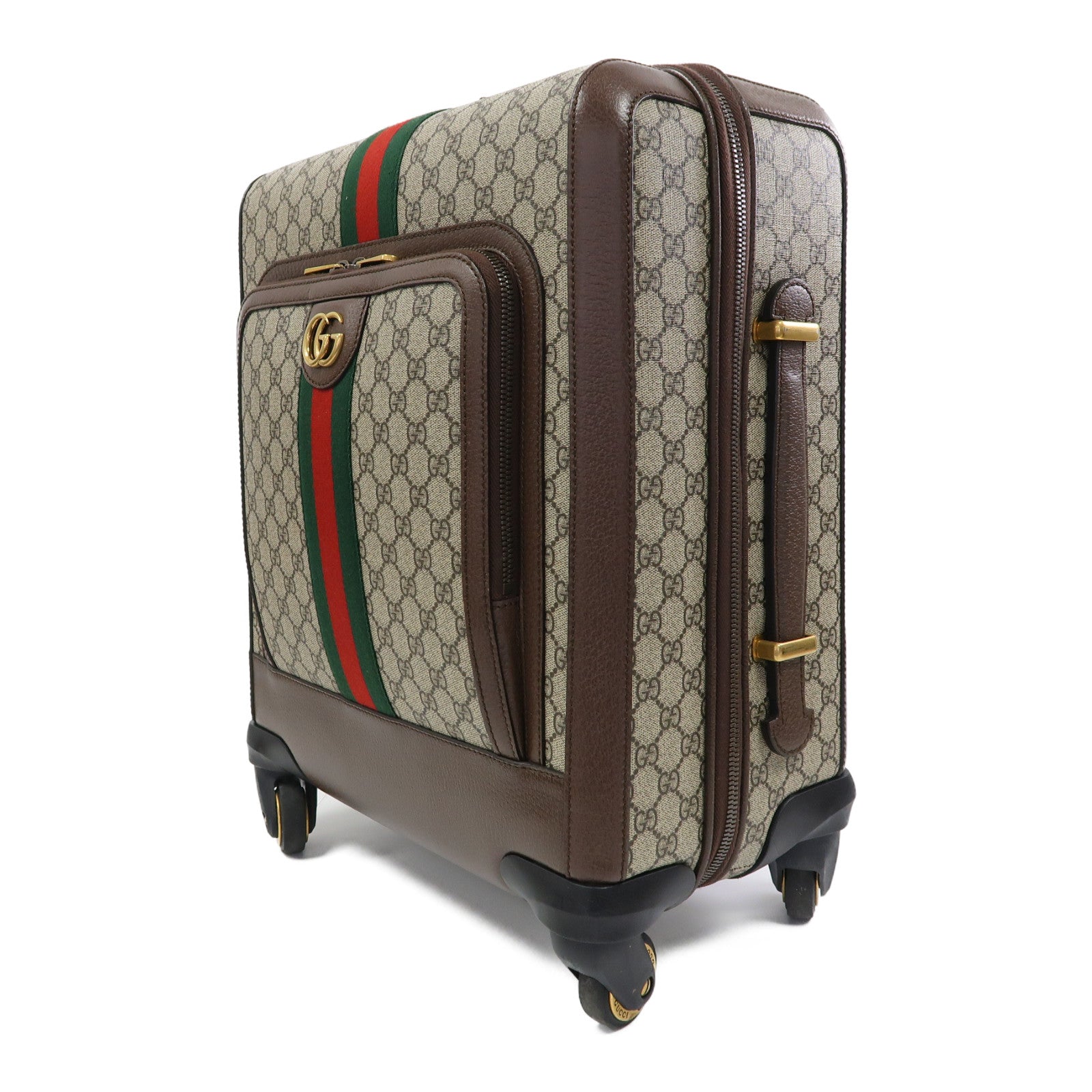 GUCCI 塗層帆布Savoy Suitcase金扣行李箱啡色