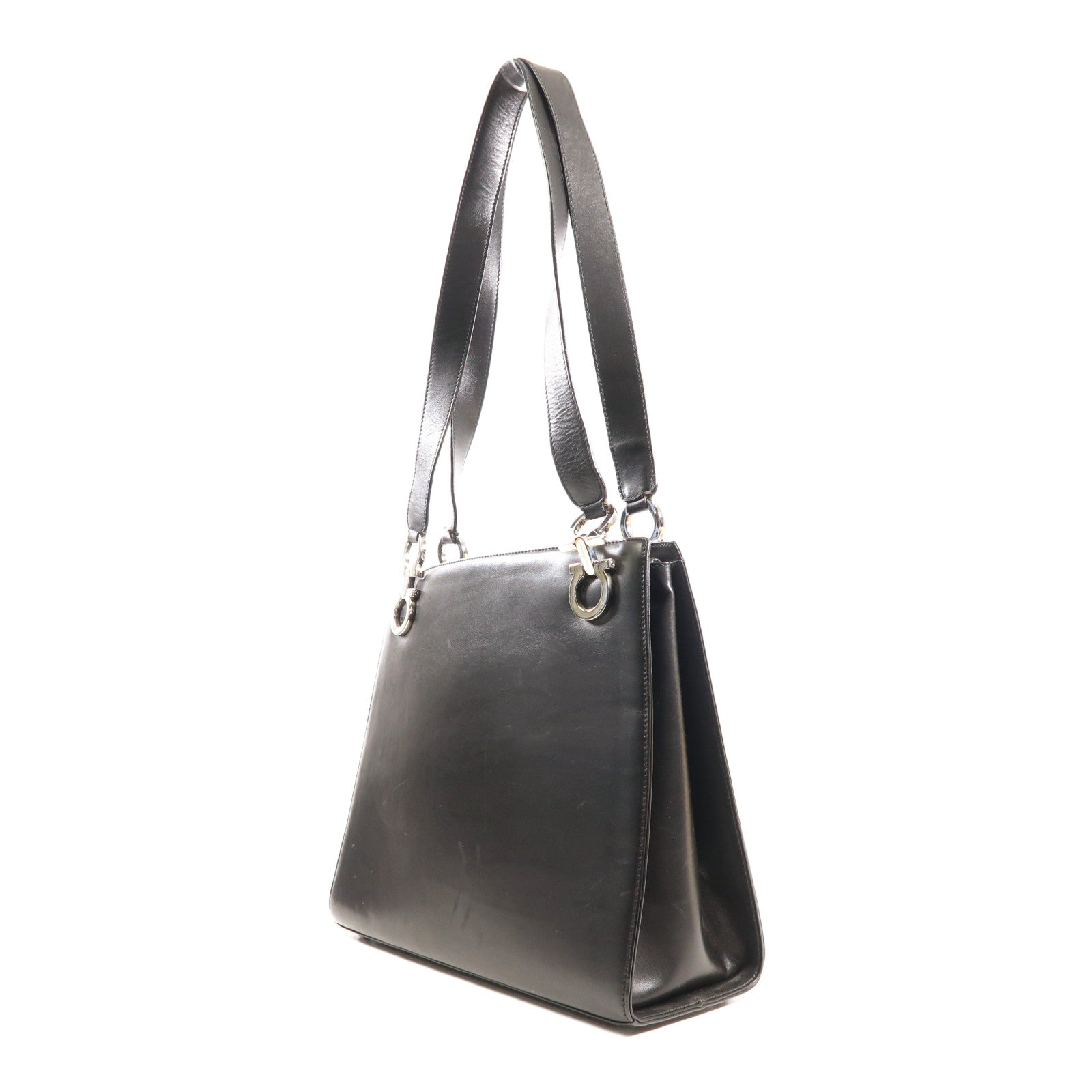 Salvatore Ferragamo 【激減優惠】牛皮皮革Shoulder Bag銀扣肩背袋