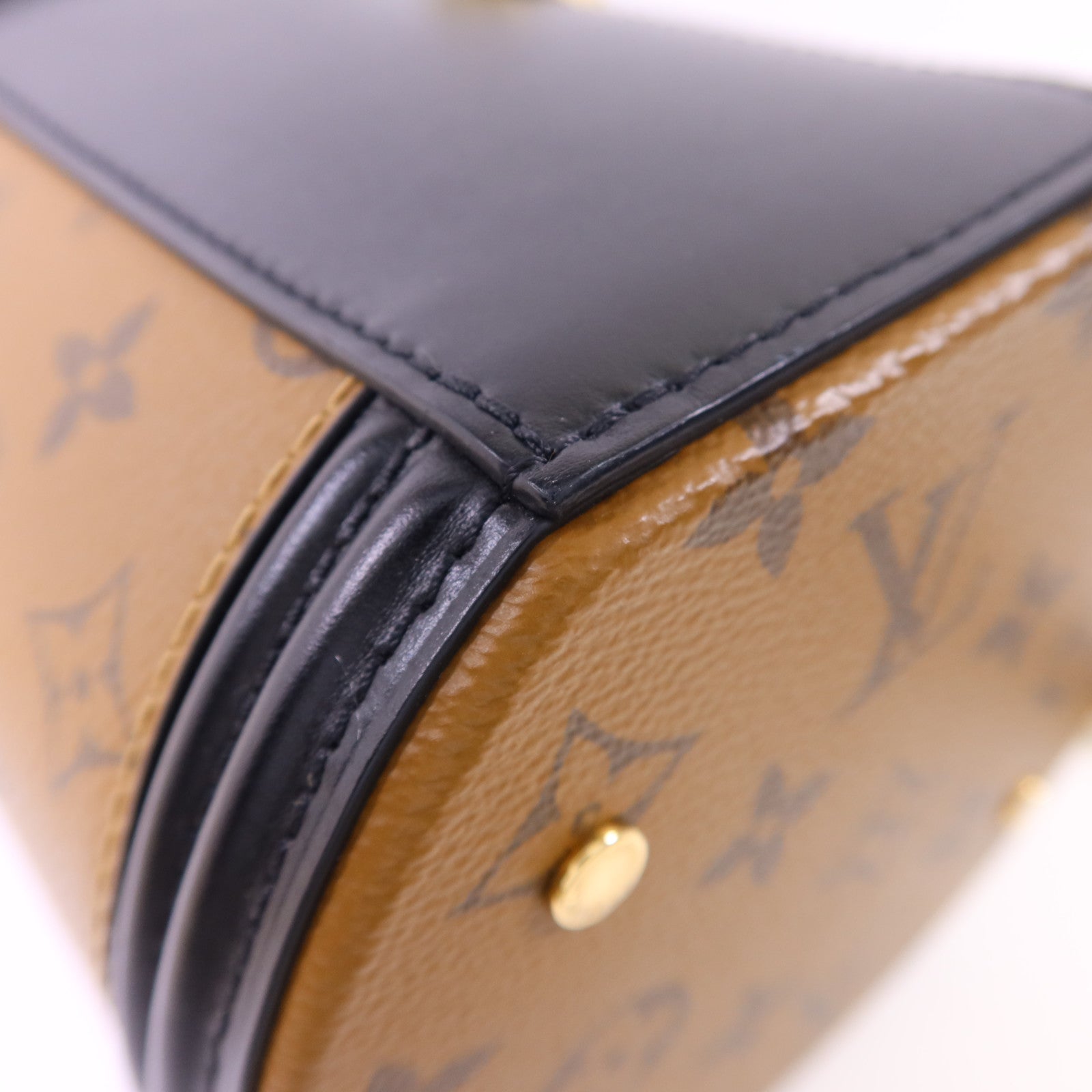 LOUIS VUITTON Monogram Reverse Cannes金扣手挽肩背兩用袋