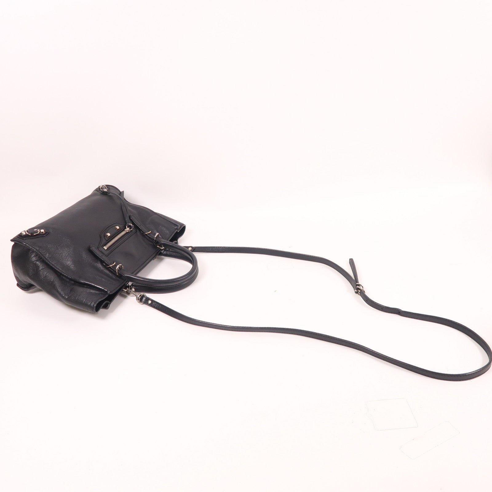 BALENCIAGA 羊皮皮革Papier Mini銀扣手挽肩背兩用袋