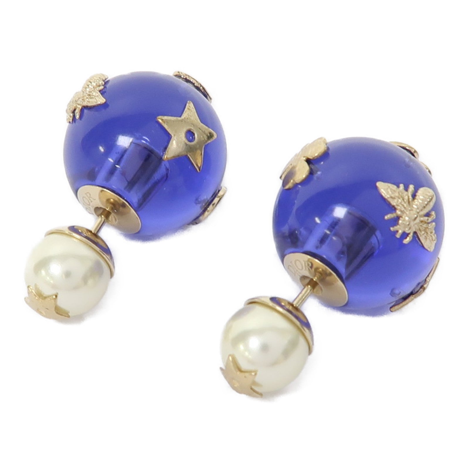 Dior 金屬Earrings耳環藍色/金色
