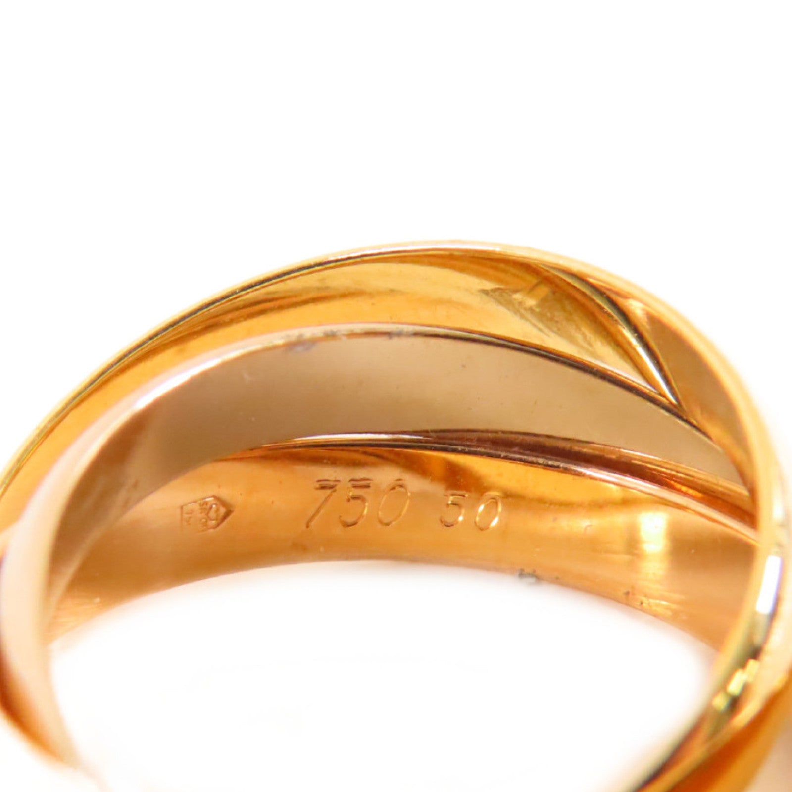CARTIER 18K黃金/白金/玫瑰金Trinity Ring戒指US#5.25/Cartier#50