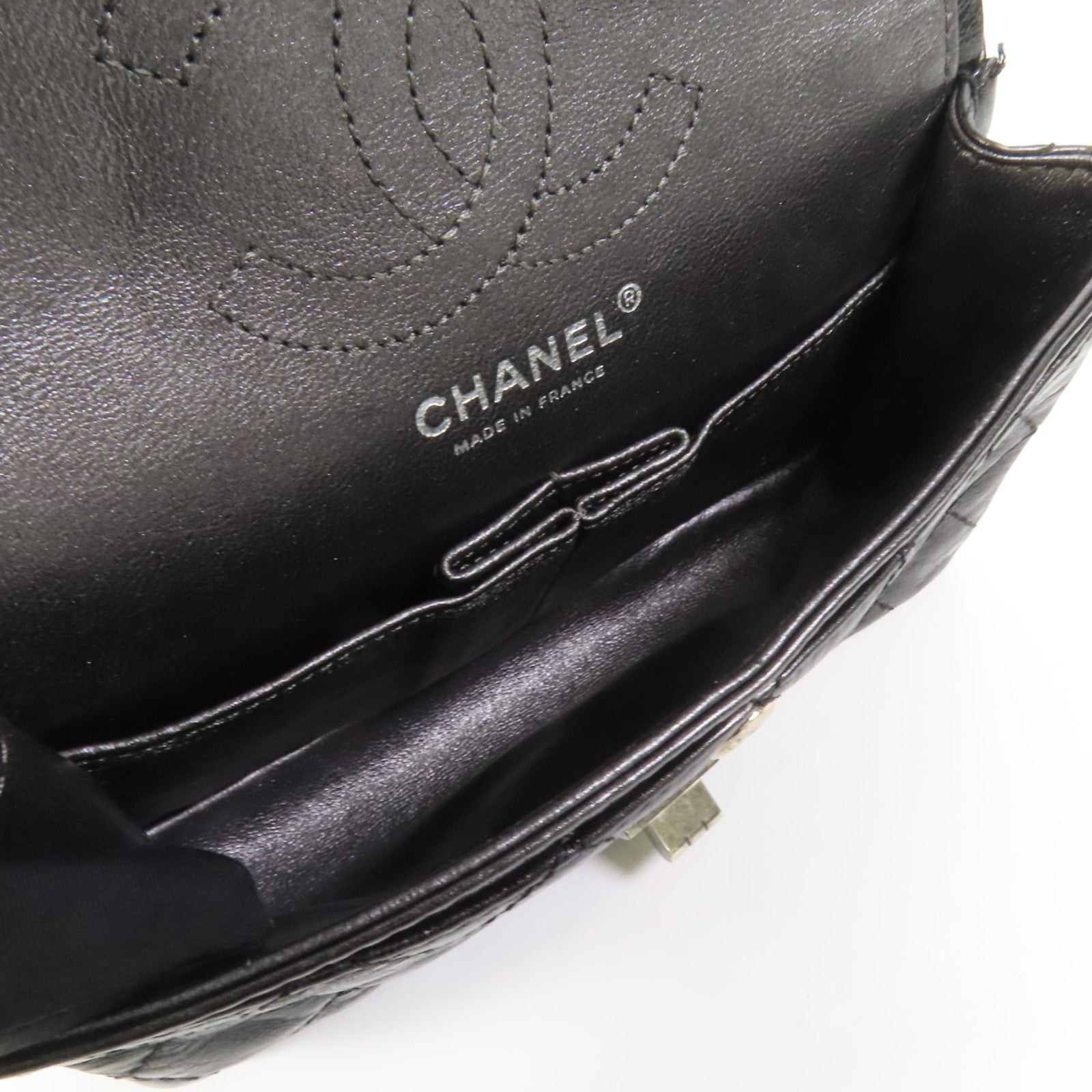 CHANEL 牛皮皮革2.55 20cm鏈帶肩背袋