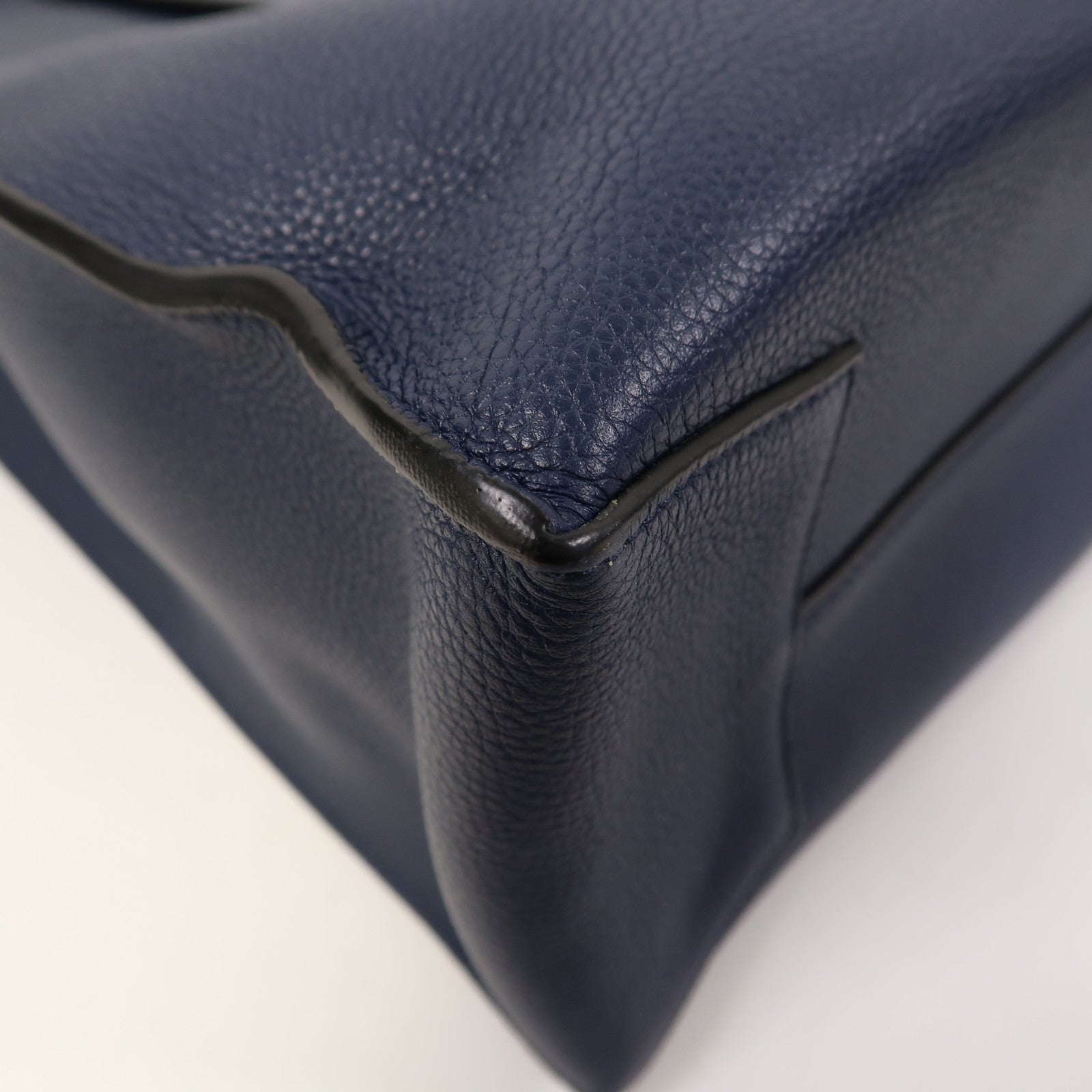 LOEWE 牛皮皮革Tote Bag銀扣肩背袋藍色
