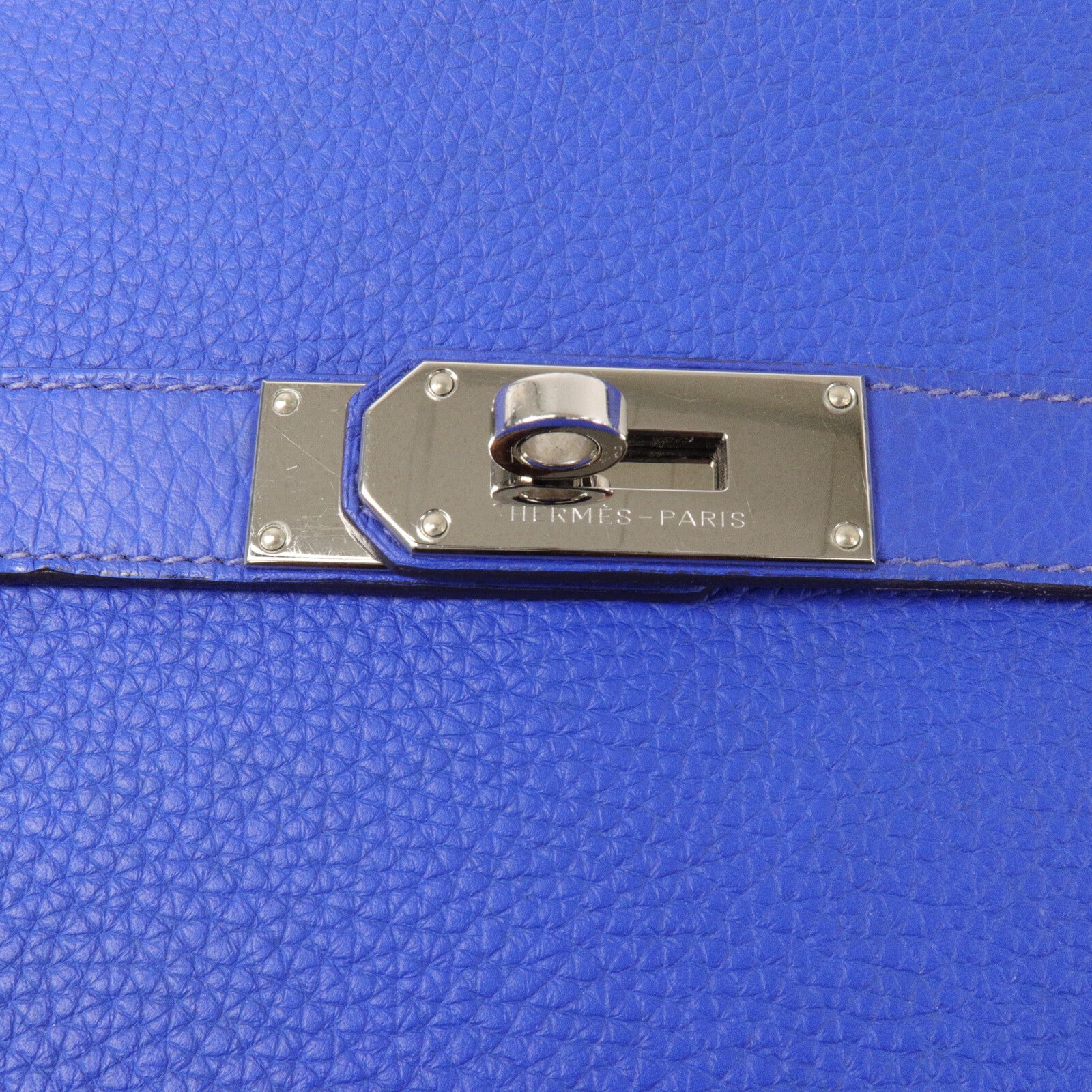 HERMES Clemence皮革Jypsiere 34肩背袋Bleu Electrique