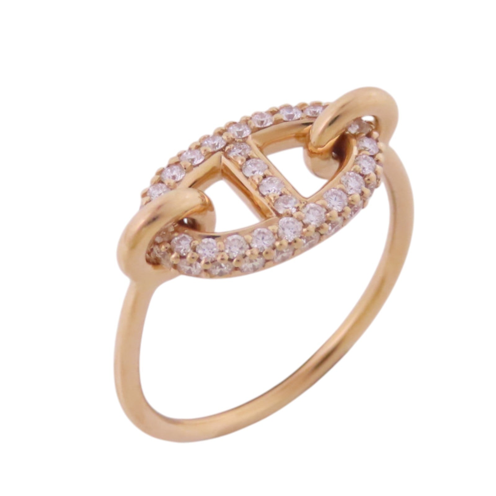 HERMES 18K玫瑰金Farandole Diamond Ring鑽石戒指#54/US#6.75