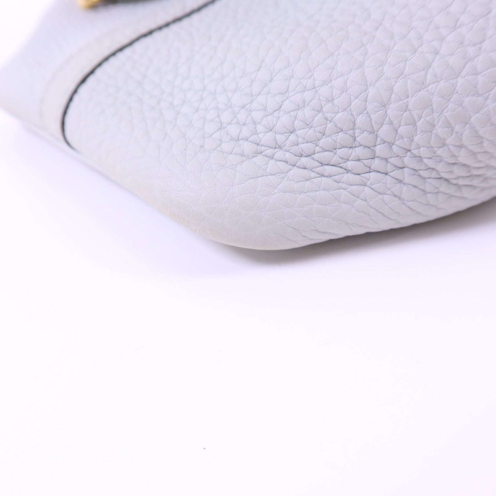 HERMES Clemence皮革Picotin PM金扣手挽袋Bleu Pale