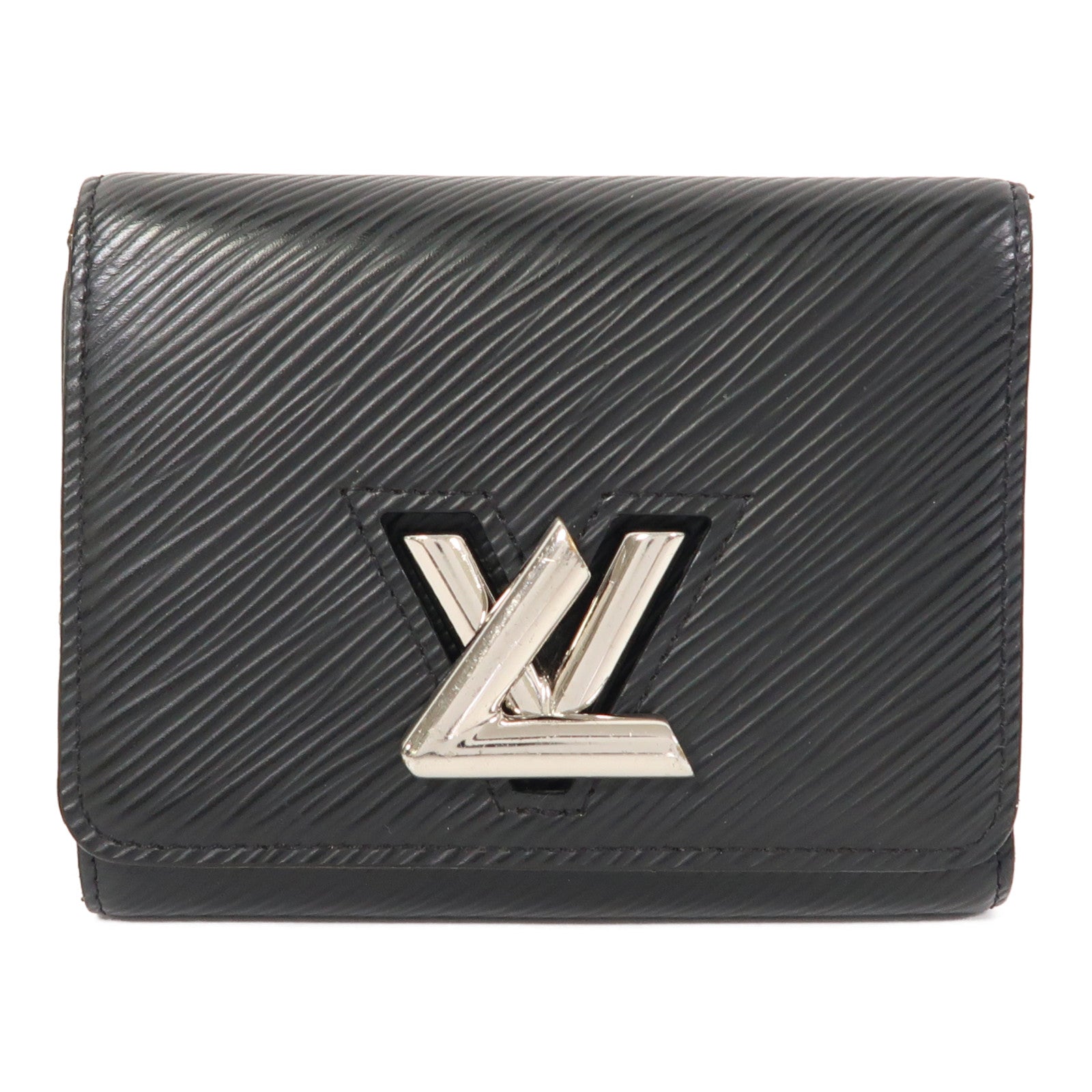 LOUIS VUITTON Epi Twist Compact Trifold Wallet銀扣錢包黑色