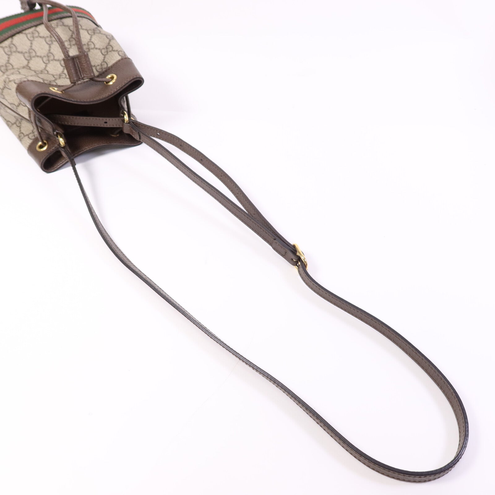 GUCCI 塗層帆布Ophidia Mini Bucket金扣肩背袋