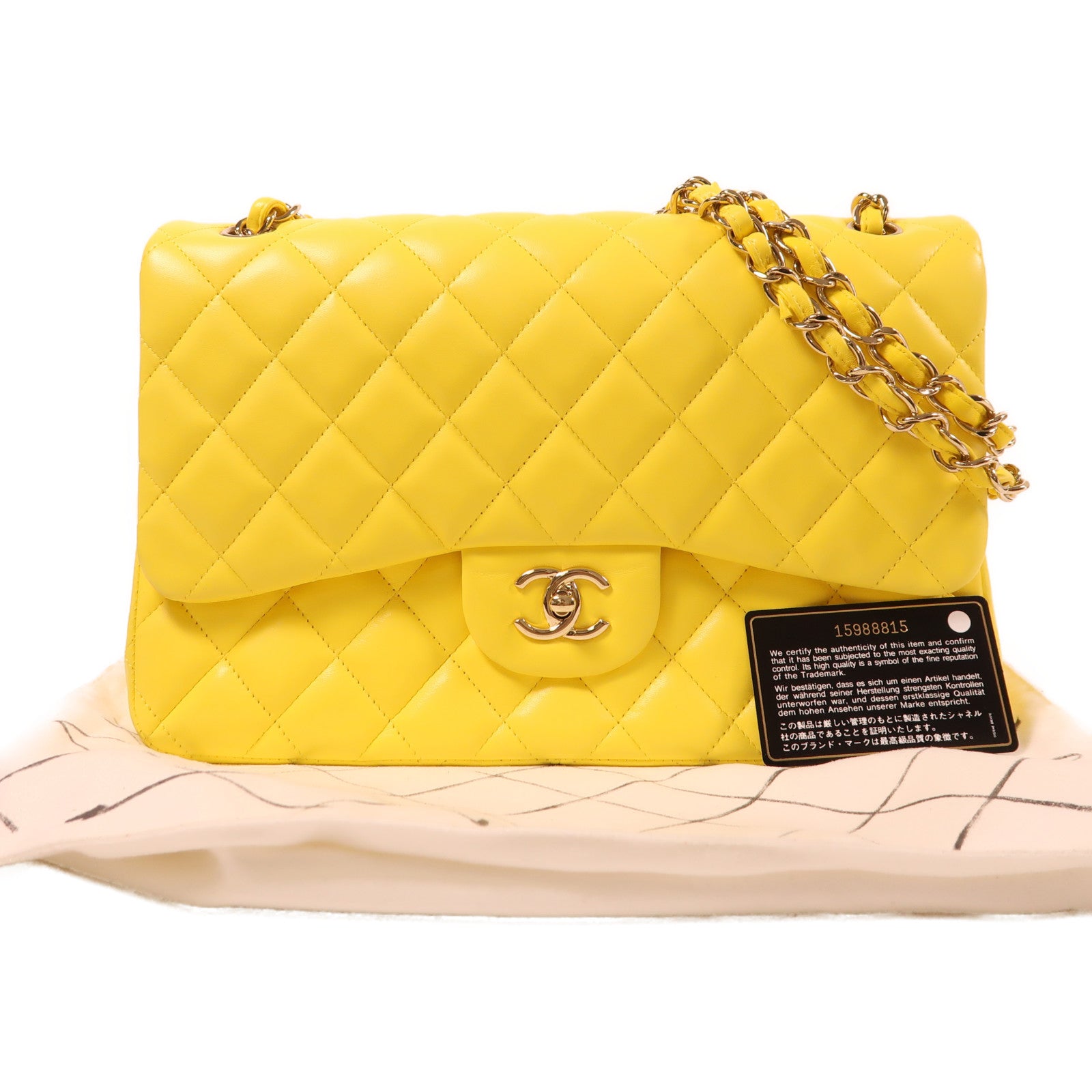 CHANEL 羊皮皮革Large Classic金扣鏈帶肩背袋