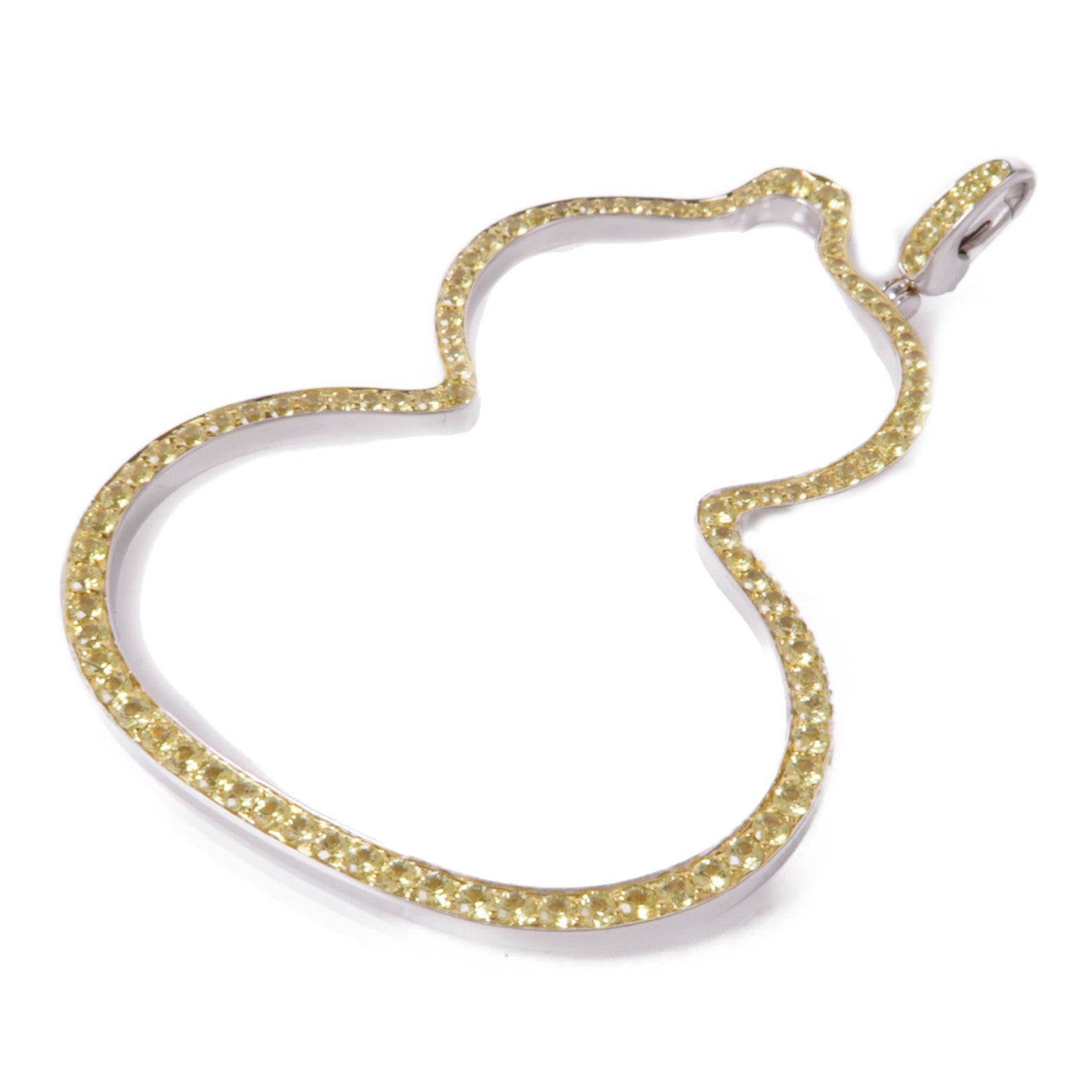 JEWELRY 18K白金Qeelin Pendant Top黃色藍寶石吊墜