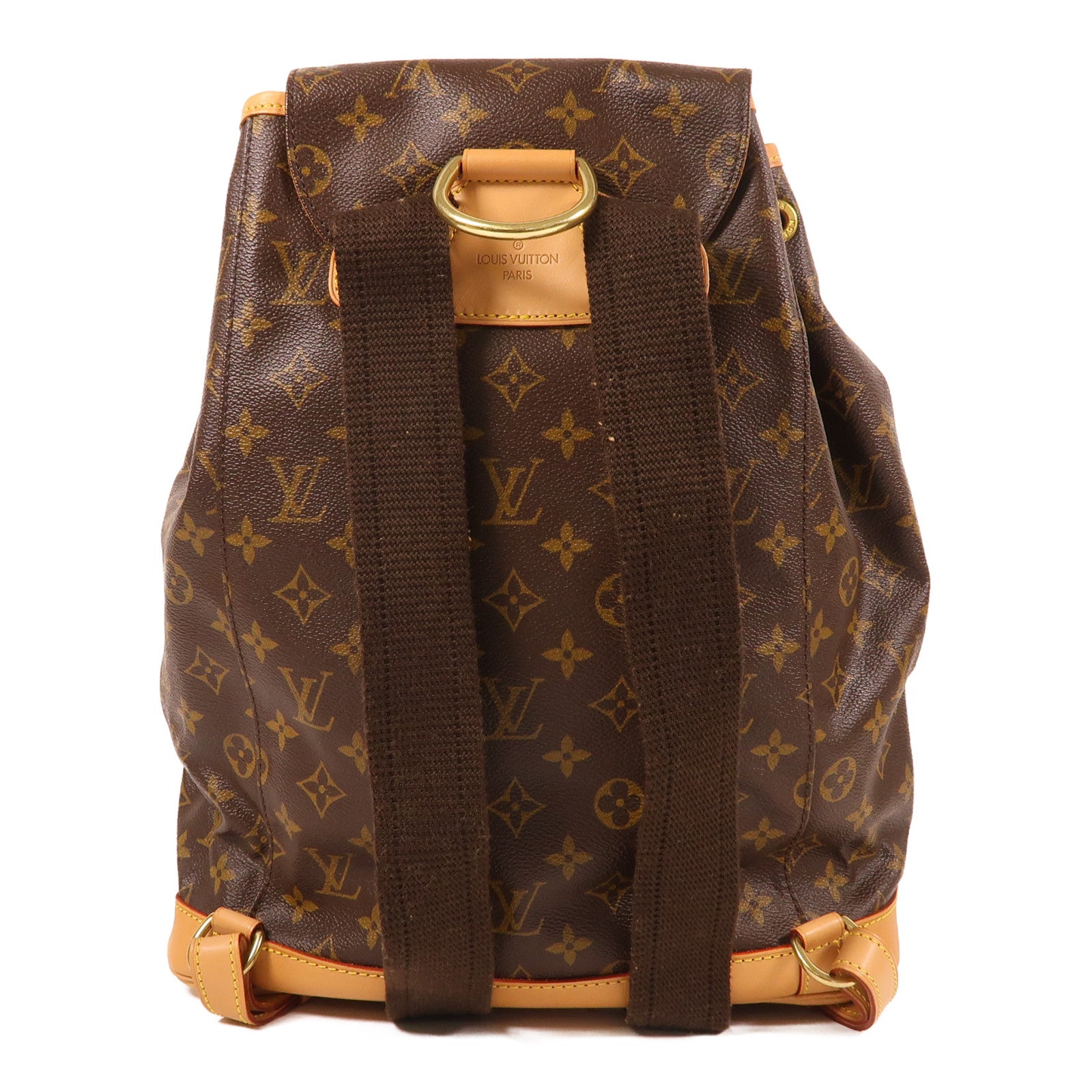 LOUIS VUITTON Monogram Montsouris GM金扣背包啡色