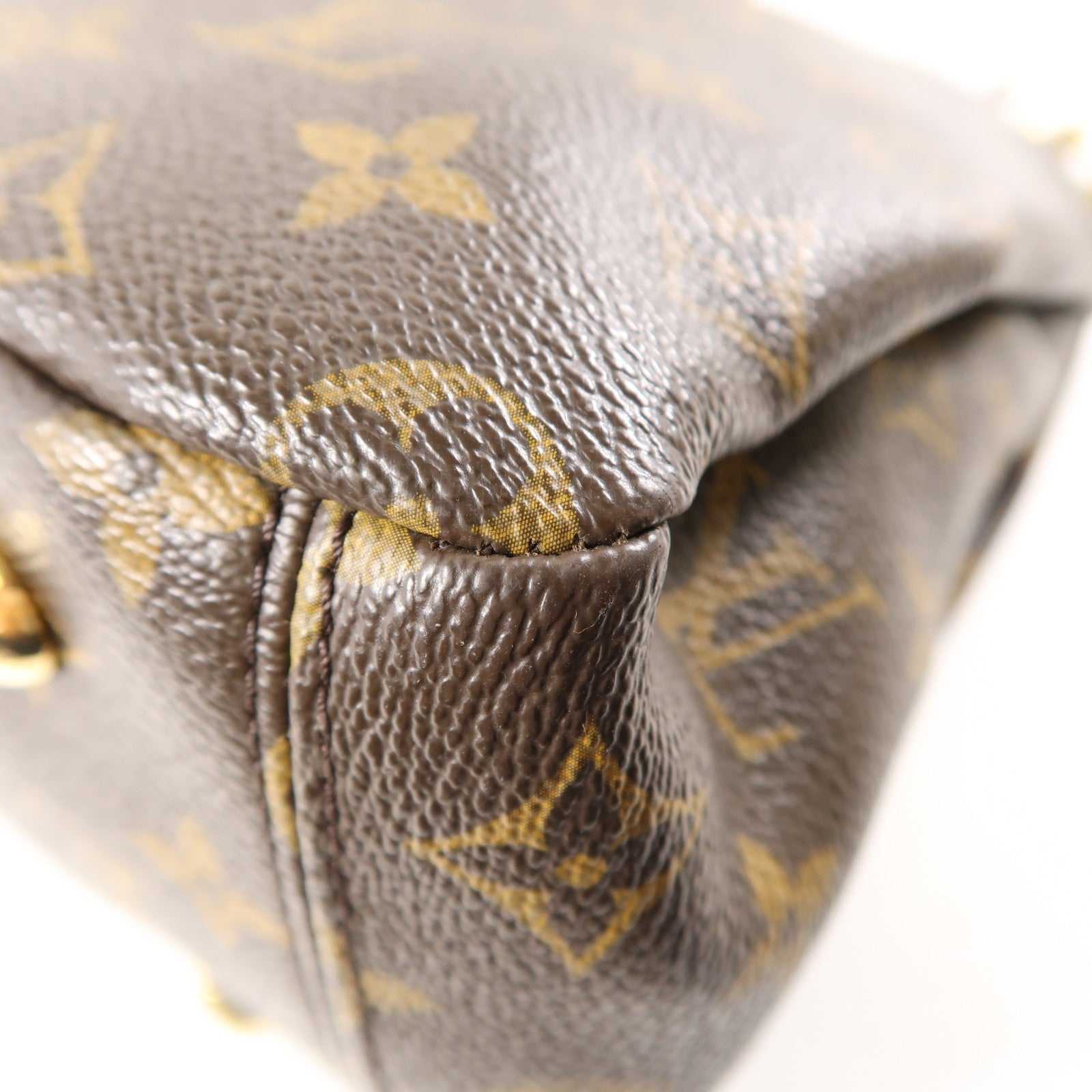 LOUIS VUITTON Monogram Pallas金扣手挽肩背兩用袋棕色/紅色