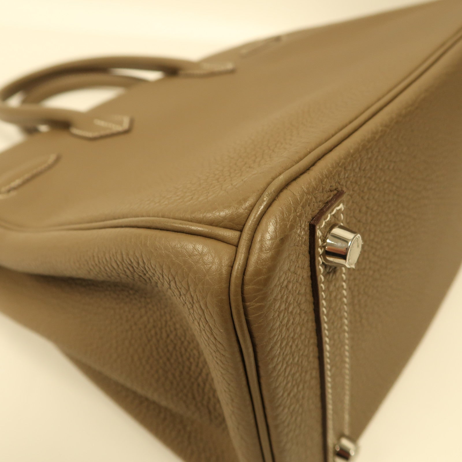HERMES Togo皮革Birkin 30銀扣手挽袋大象灰色