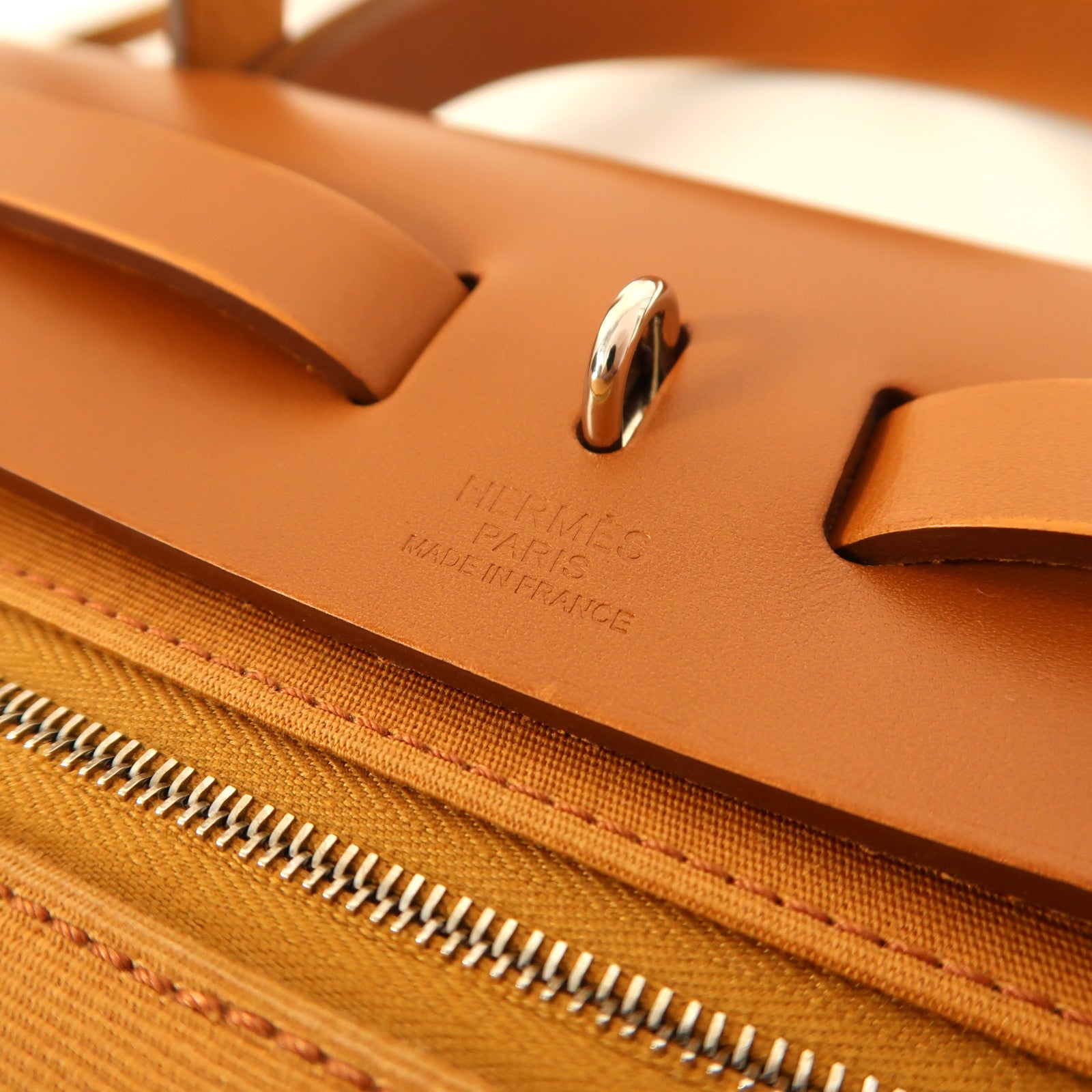 HERMES 帆布Herbag PM銀扣手挽肩背兩用袋