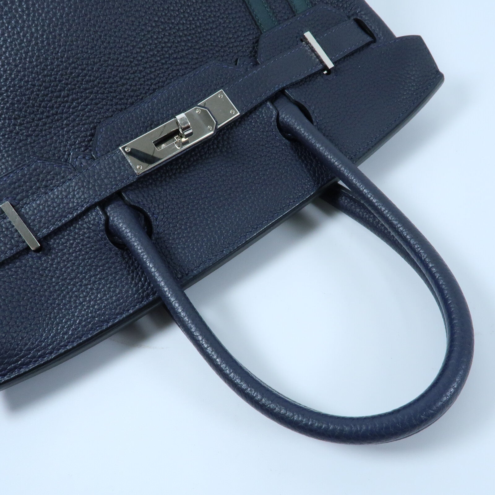 HERMES HERMES Togo皮革Birkin 30銀扣手挽袋Bleu ZelligeEtain