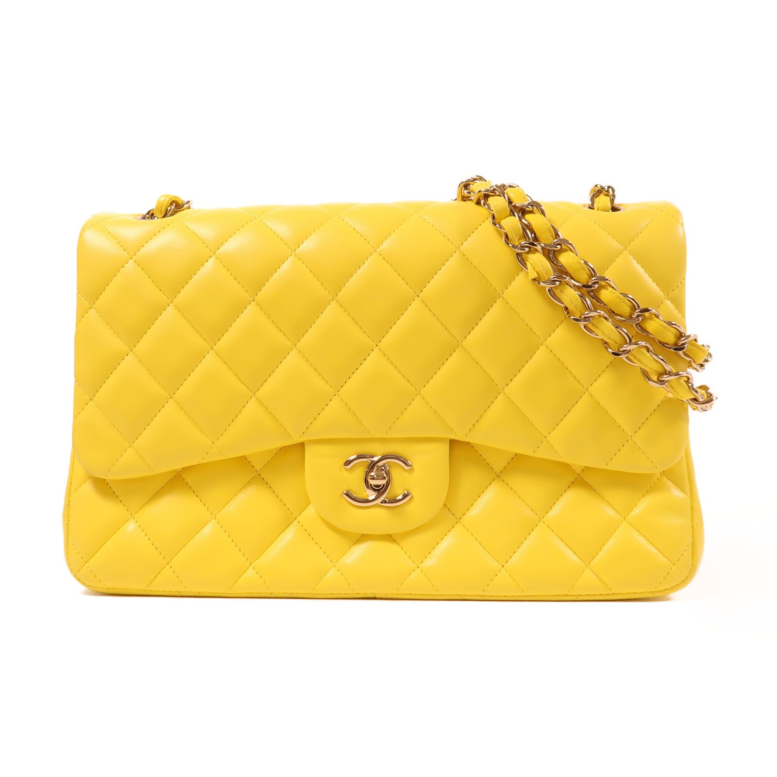 CHANEL 羊皮皮革Large Classic金扣鏈帶肩背袋